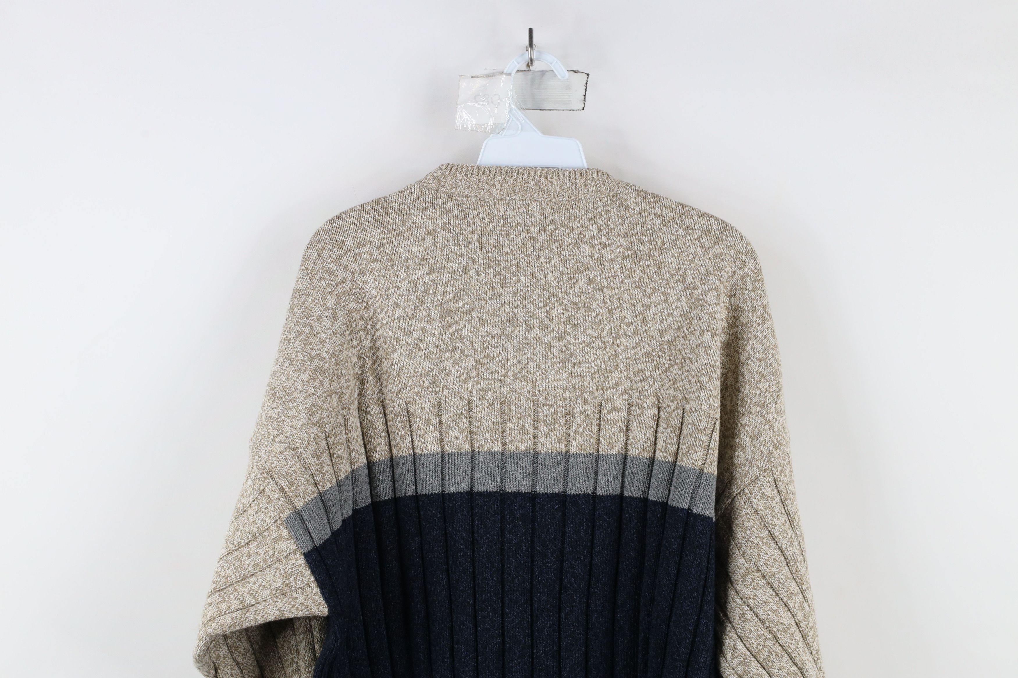 Vintage Vintage 90s Streetwear Ribbed Knit Crewneck Sweater USA Size US XL / EU 56 / 4 - 7 Thumbnail