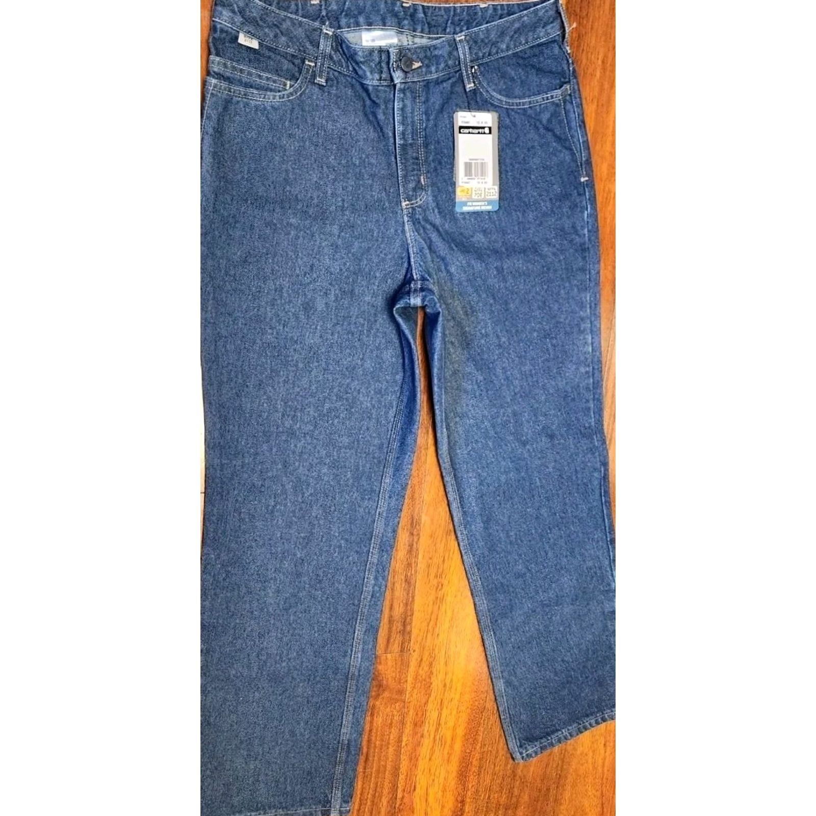 Carhartt VINTAGE Carhartt FR Jeans Women's Signature Denim Jeans 34x30 101249 407 NEW NWT Blue 100% Cotton Regular Womens Size 32" / US 10 / IT 46 - 4 Thumbnail