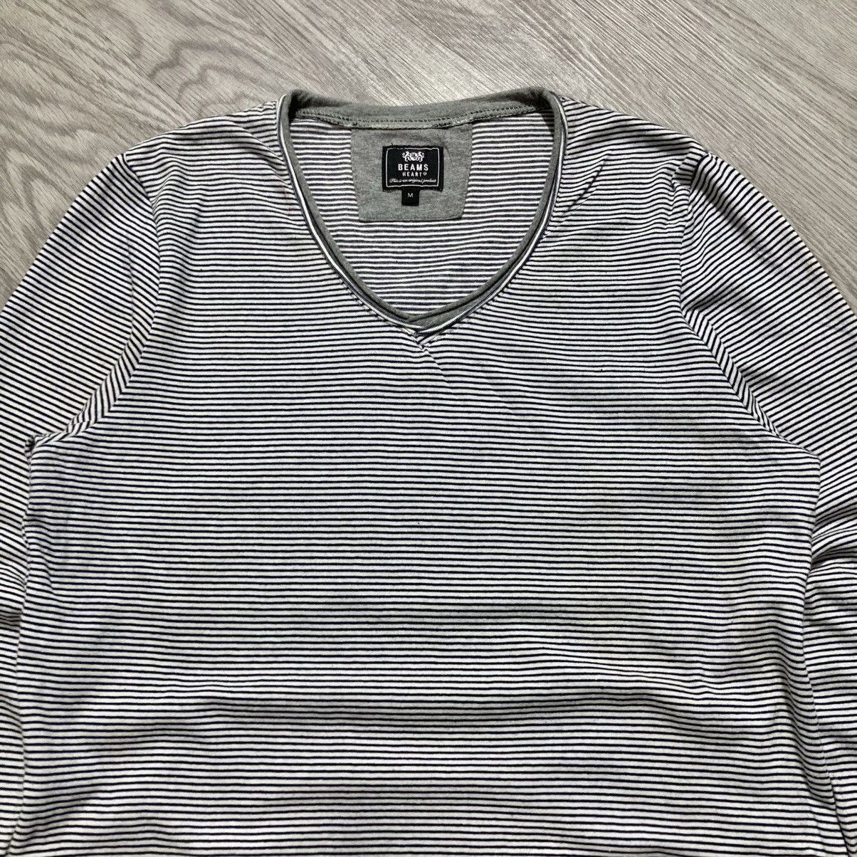 Japanese Brand 2000s Beams Heart Double Layer Striped Longslevee Lgb Style Size US M / EU 48-50 / 2 - 2 Thumbnail