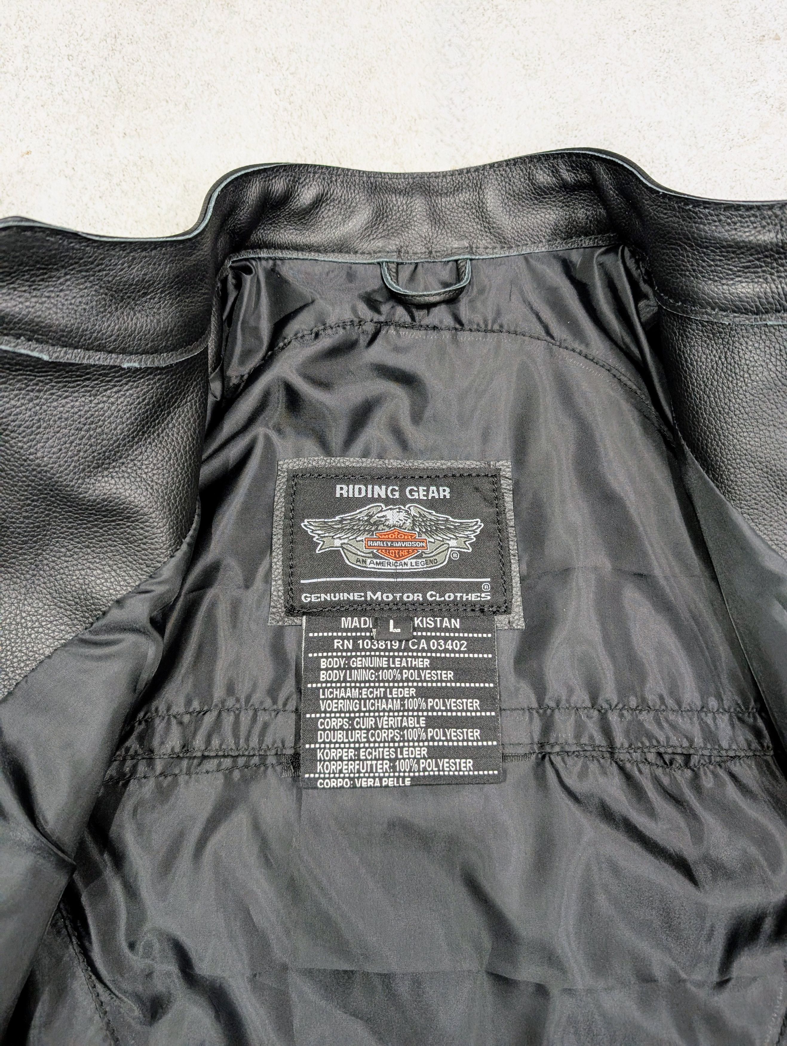 Vintage 💥 Harley Davidson 💥 RARE Leather Jacket Racing Biker Size US M / EU 48-50 / 2 - 5 Thumbnail