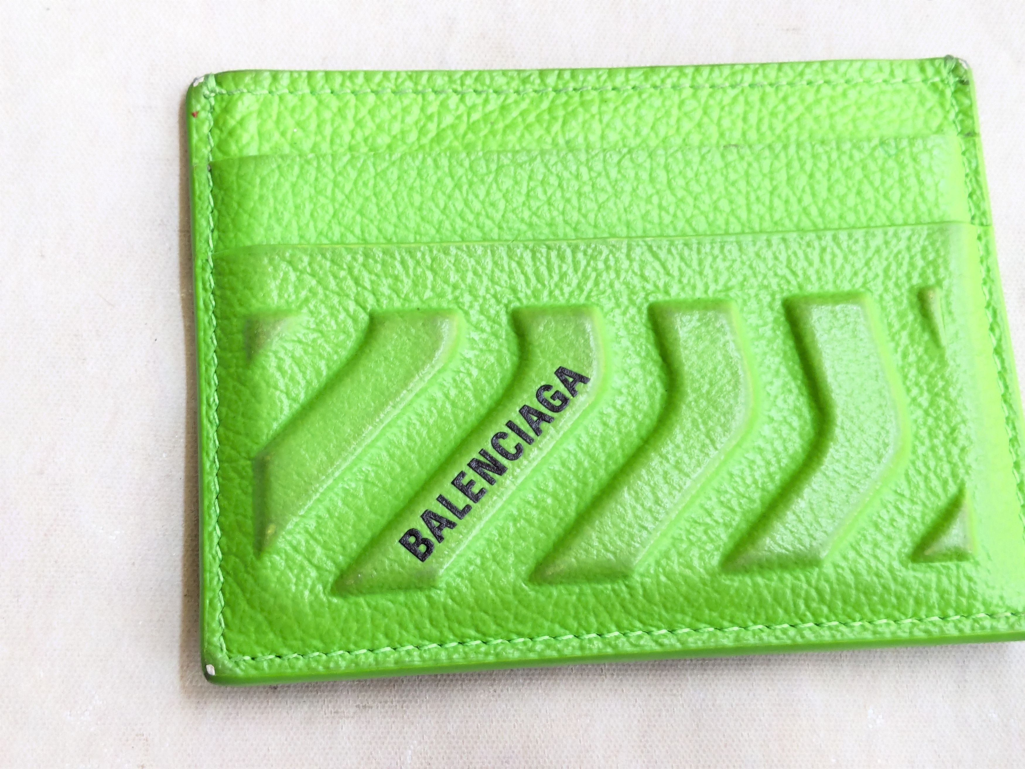 Balenciaga Balenciaga Cardholder Wallet Neon Green Black Size ONE SIZE - 2 Thumbnail