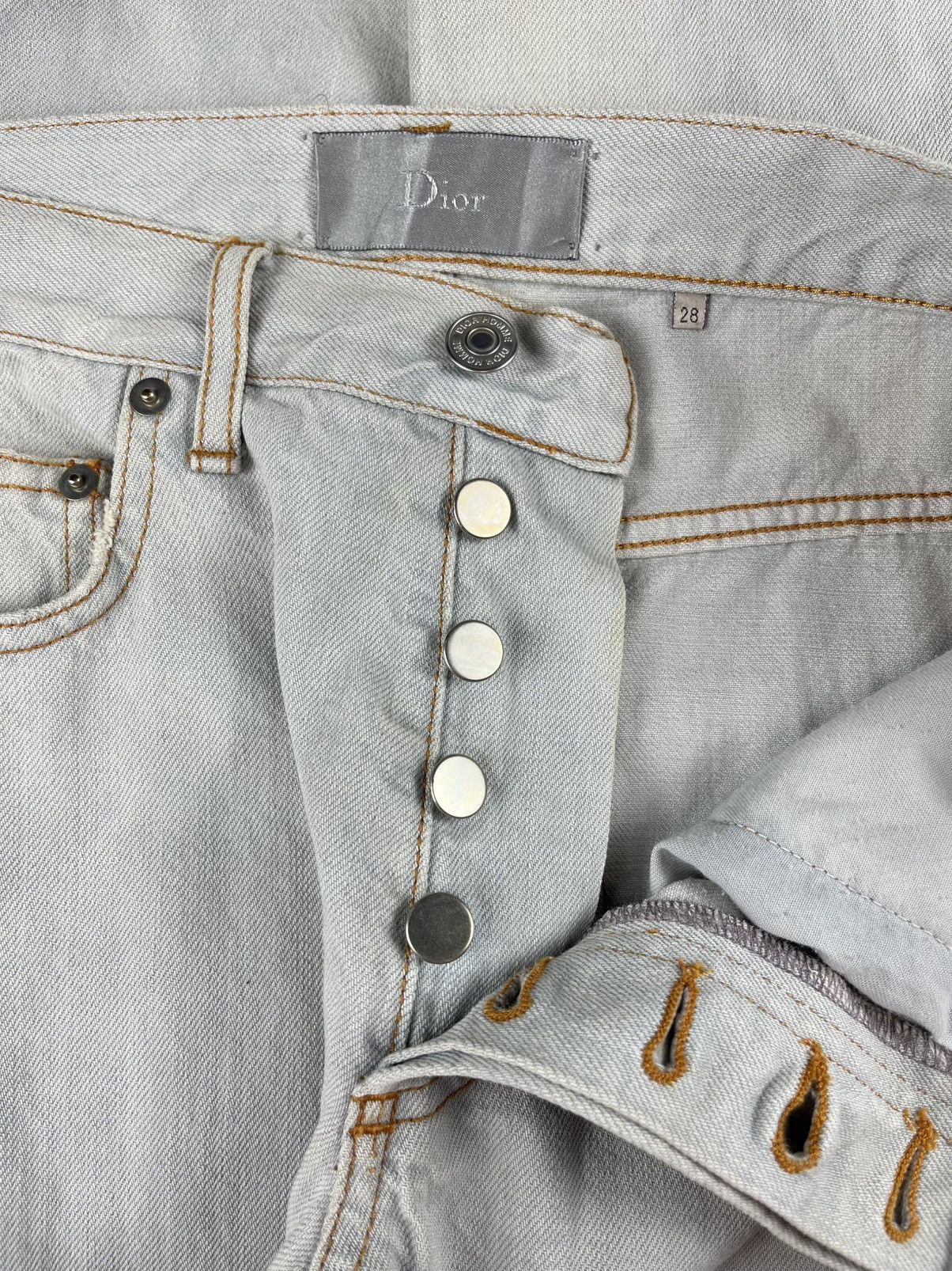 Dior SS08 Dior Homme Unaltered Bleached Marble Denim Jeans Size US 28 / EU 44 - 7 Thumbnail
