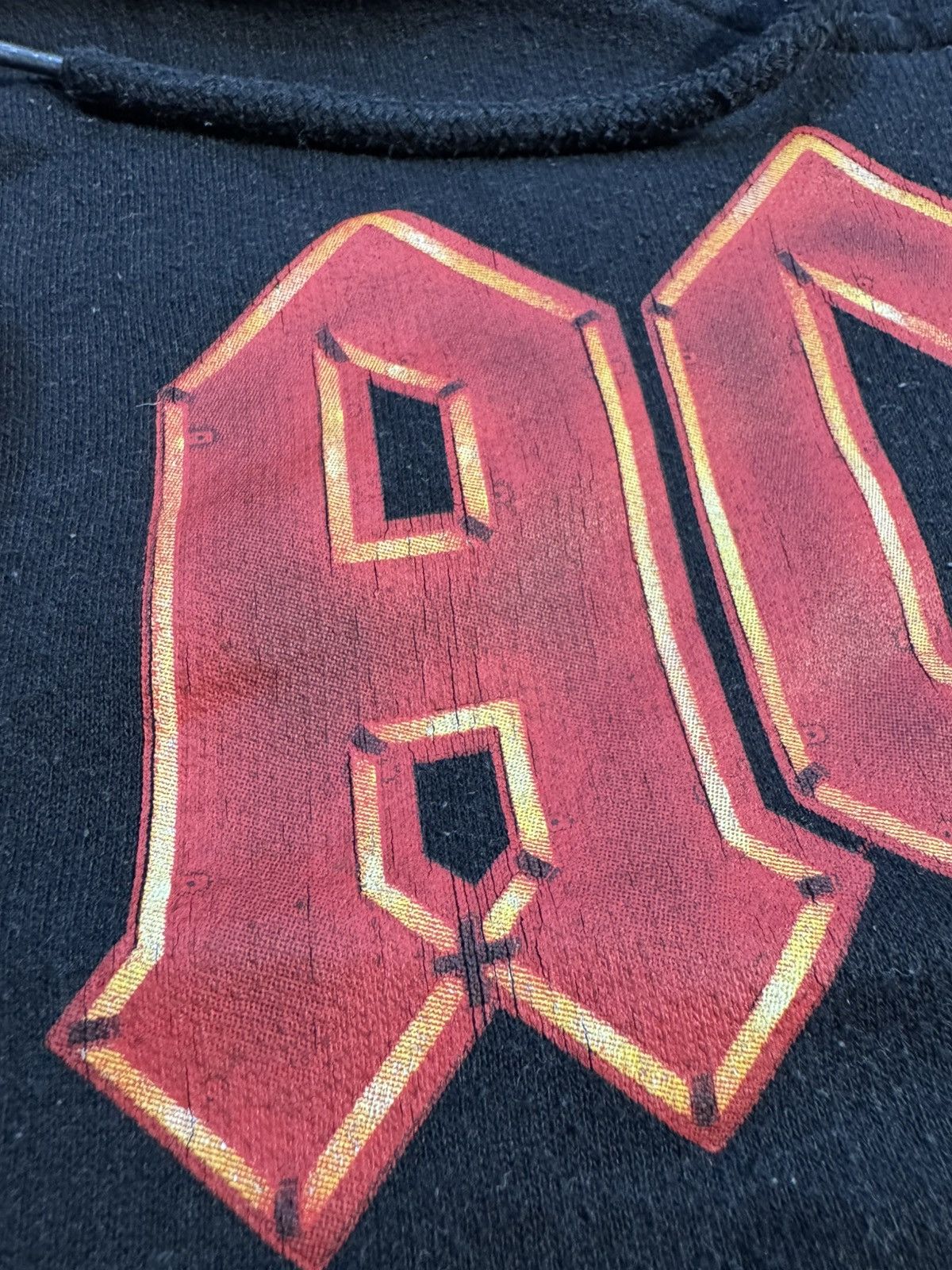 Band Tees × Vintage Y2K ACDC FADED BLACK BIG LOGO HOODIE SWEATSHIRT Size US L / EU 52-54 / 3 - 3 Thumbnail