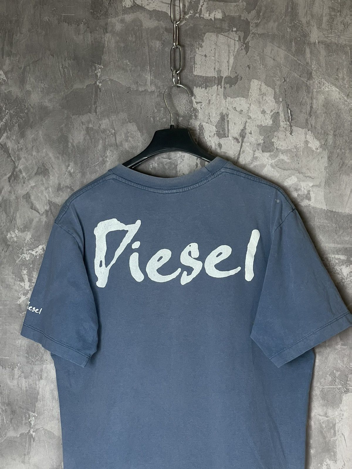 Diesel Diesel Big Logo Print Blue Faded Hype T-Shirt Y2K Vintage Size US M / EU 48-50 / 2 - 11 Thumbnail