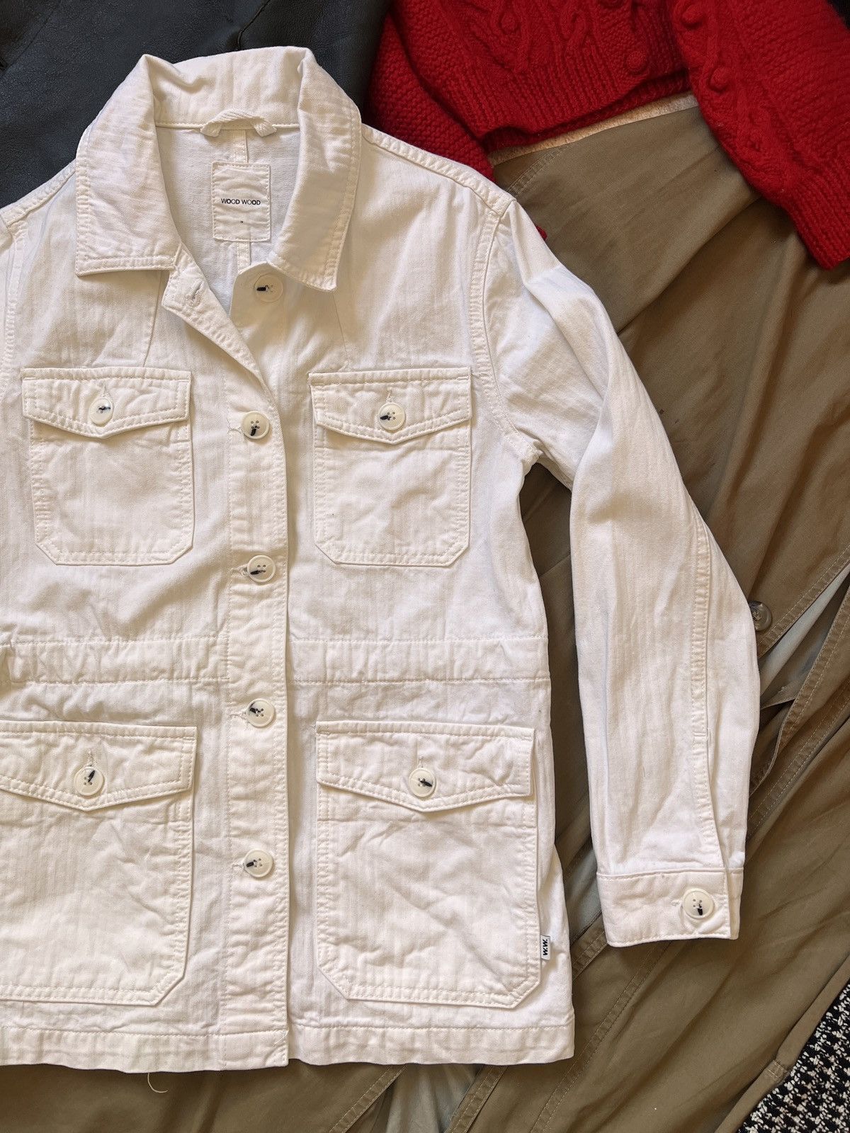 Wood Wood Wood Wood Workwear White Womans Multipocket Jacket Size S / US 4 / IT 40 - 3 Thumbnail
