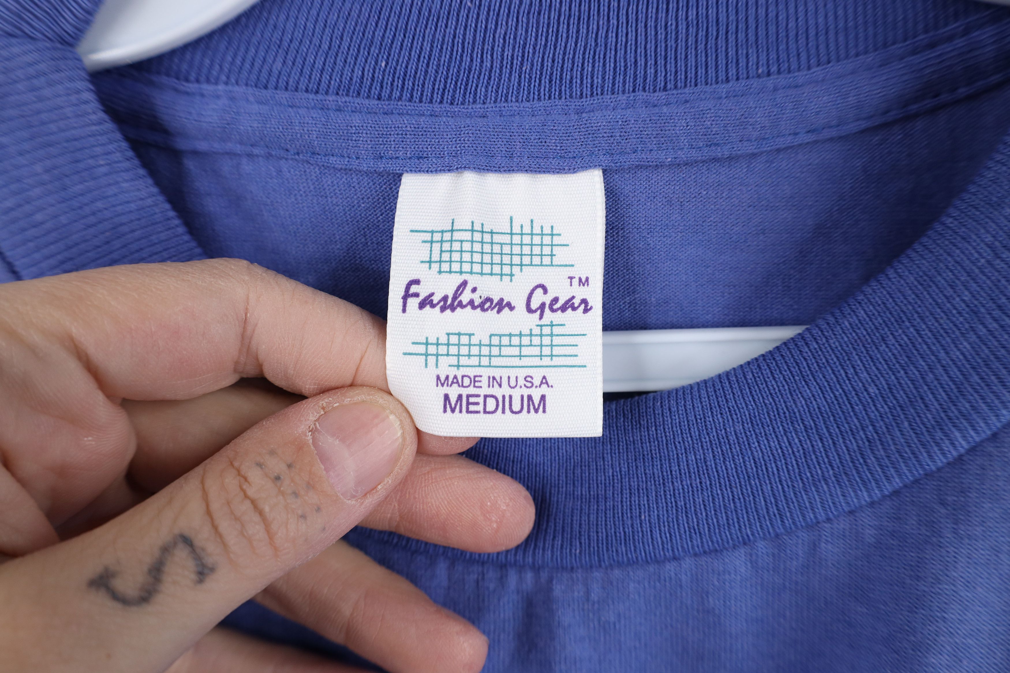 Vintage Vintage 90s Streetwear Short Sleeve T-Shirt Periwinkle USA Size M / US 6-8 / IT 42-44 - 5 Thumbnail