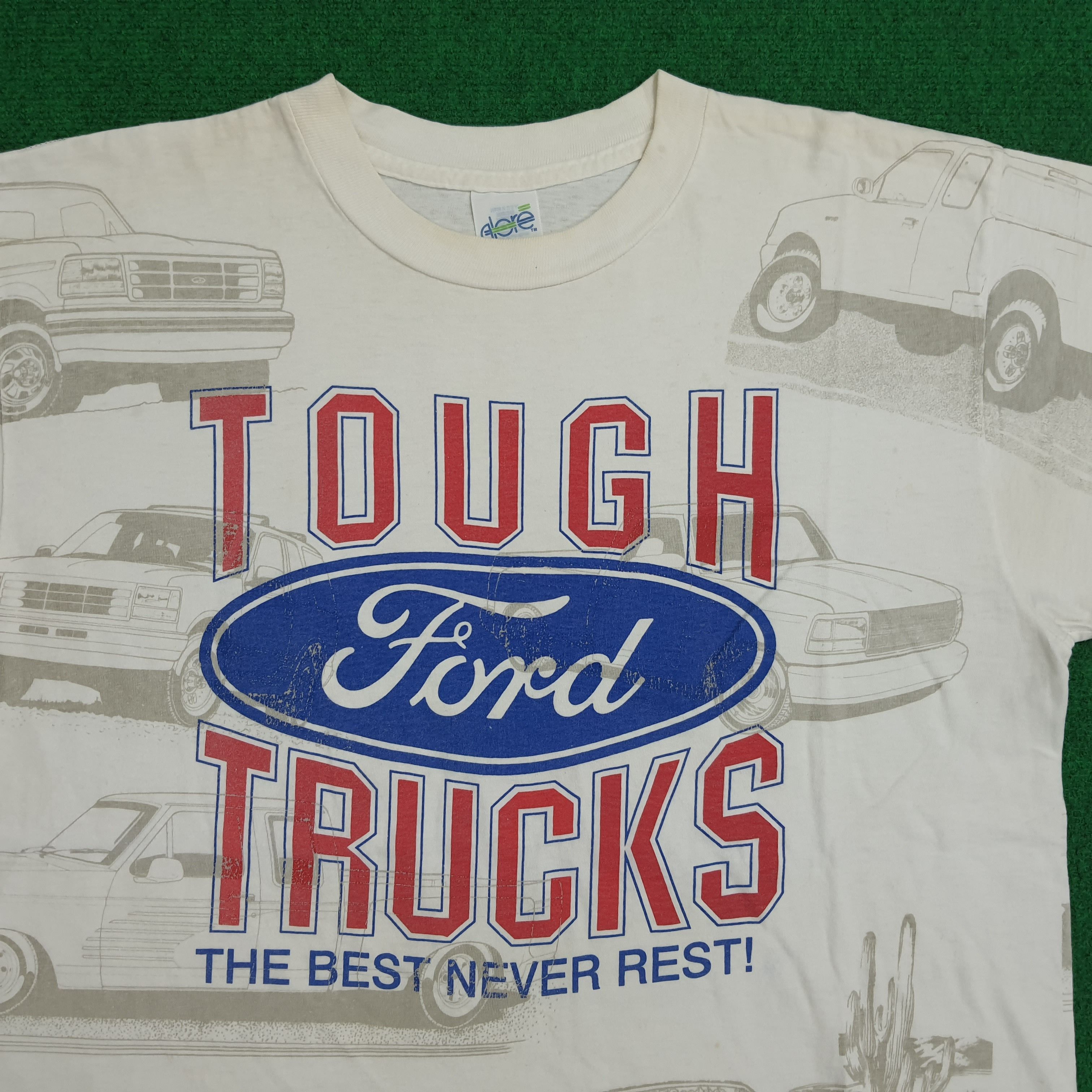 Ford × Vintage Vintage 90's Ford Tough Trucks Full Print Tshirt Size US XL / EU 56 / 4 - 2 Thumbnail