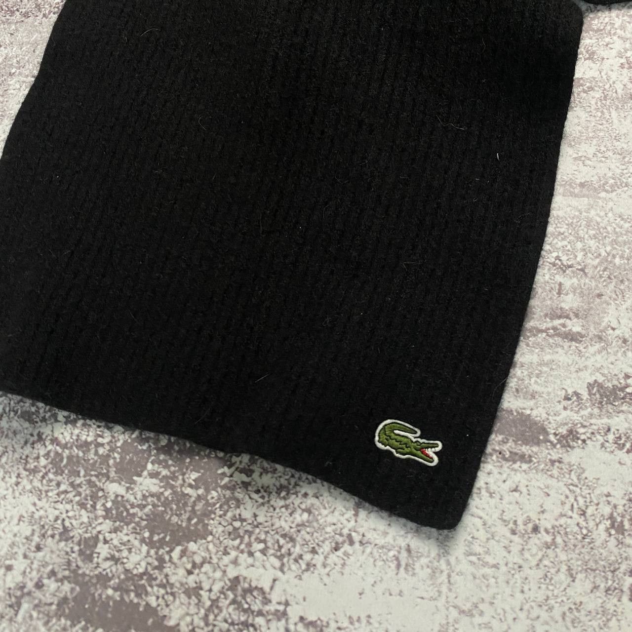 Lacoste Lacoste 100% Lana-wool scarf y2k Black Y2K Size ONE SIZE - 2 Thumbnail