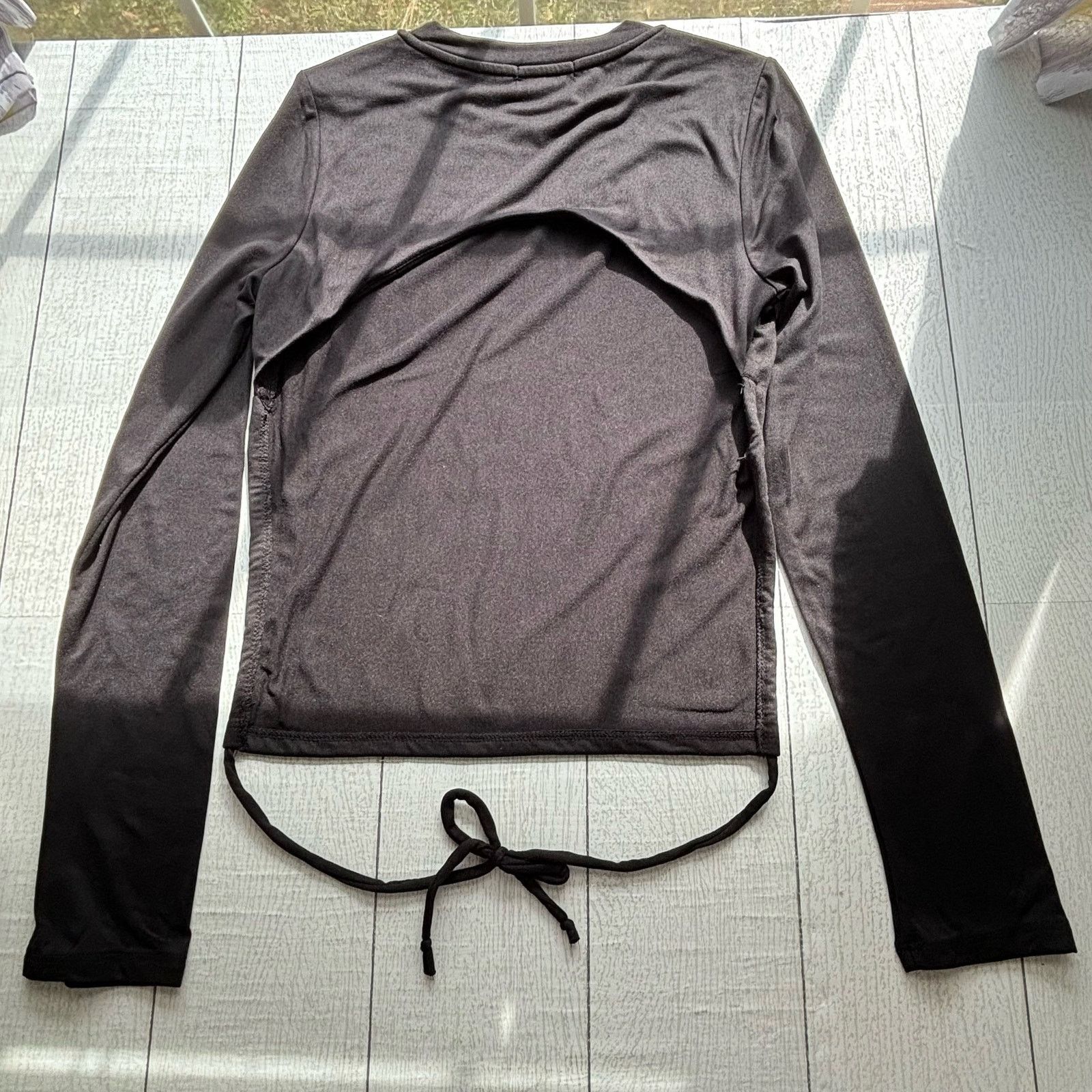 Other Heart & Hips Black Long Sleeve Backless Top Size Large Size L / US 10 / IT 46 - 2 Thumbnail