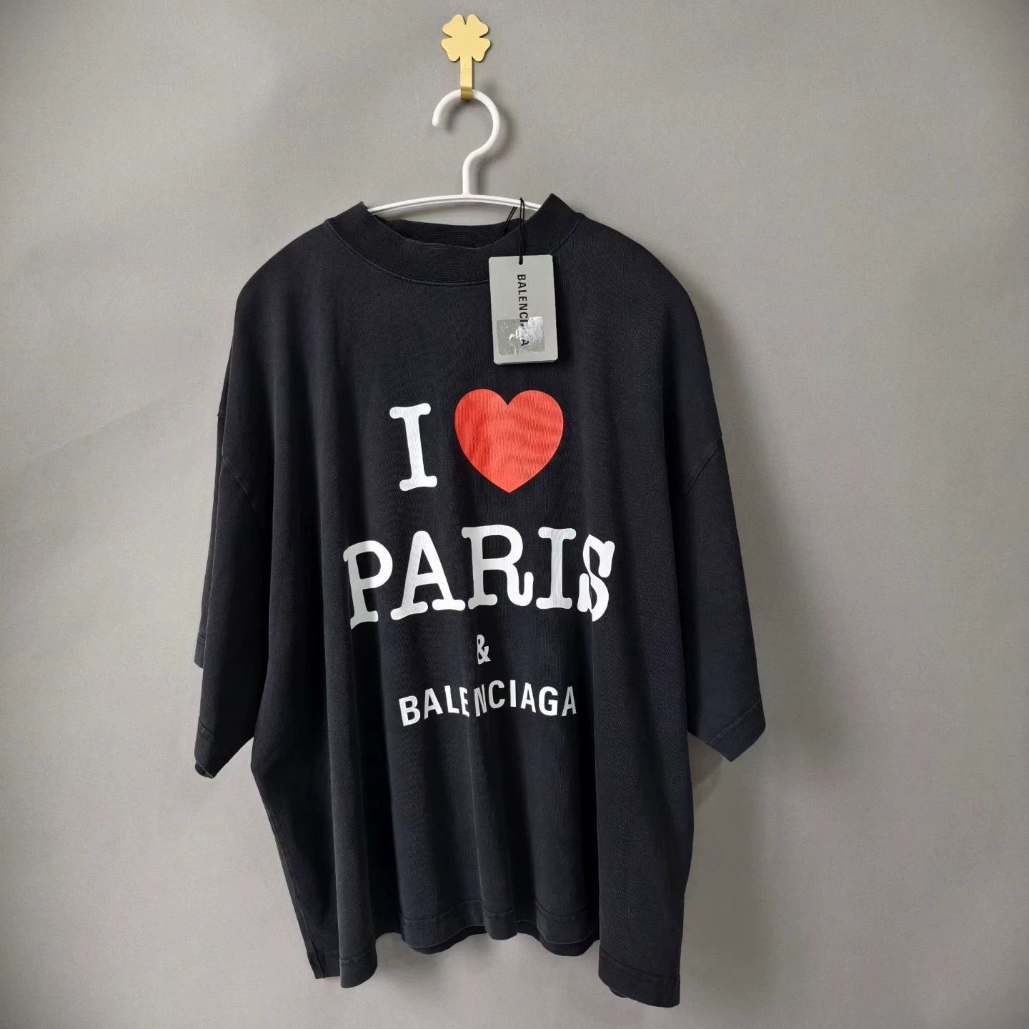 Balenciaga Balenciaga FW24 Logo Unisex Short Crew Tee Black Size US M / EU 48-50 / 2 - 1 Thumbnail