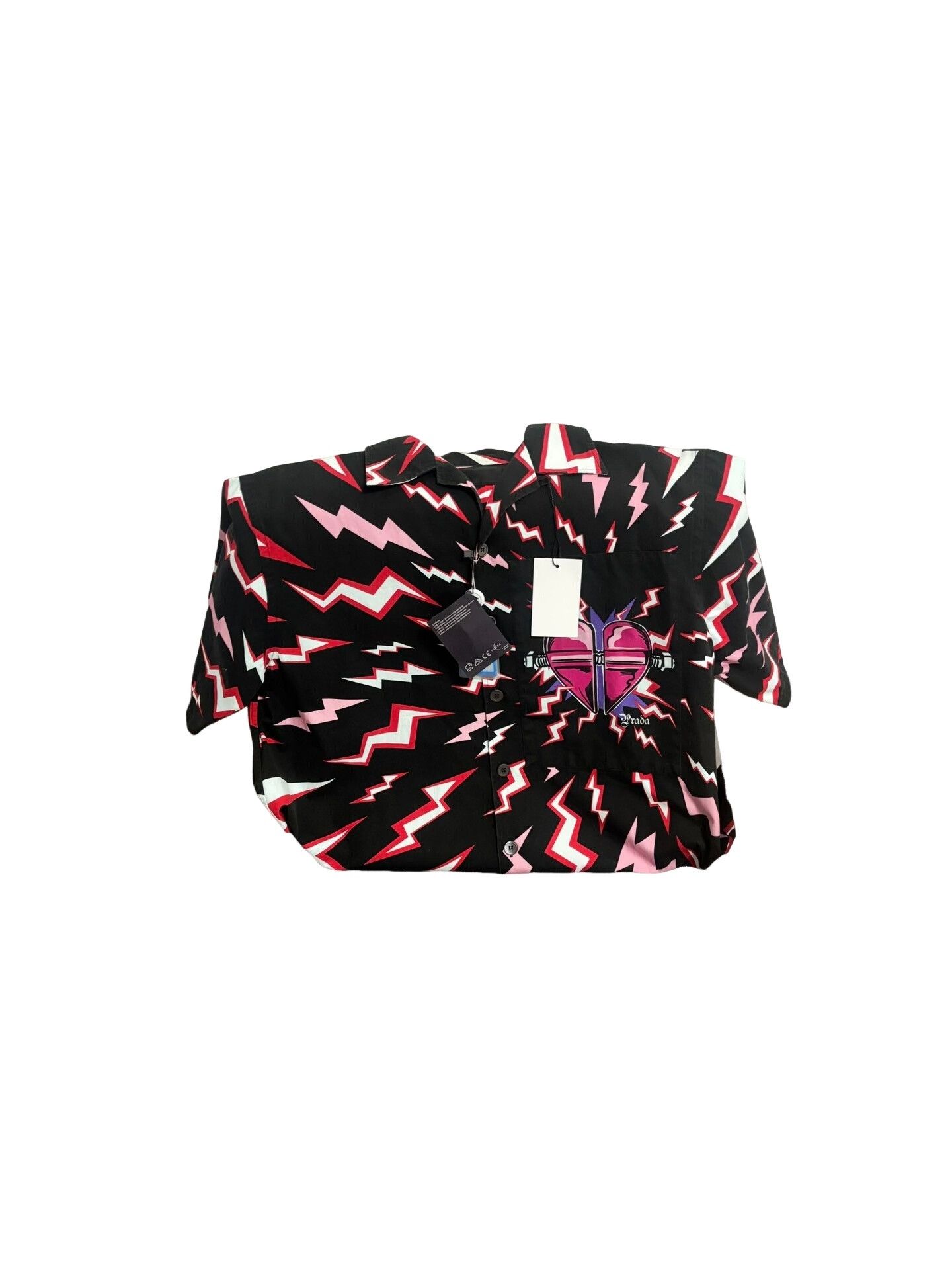 Prada Prada Lightning Heart Graphic Shirt Size M Size US M / EU 48-50 / 2 - 1 Thumbnail