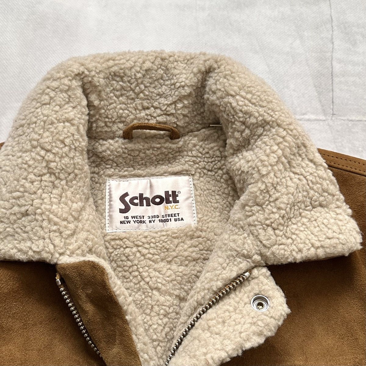 Schott Schott NYC Goat Suede Rancher Trucker Jacket Sherpa Avirex Size US S / EU 44-46 / 1 - 3 Thumbnail