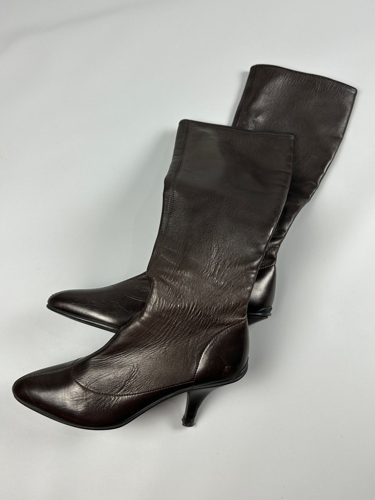 Prada Vintage Prada Soft Brown Leather Nappa Stretch Heels Boots Size US 6 / IT 36 - 4 Thumbnail