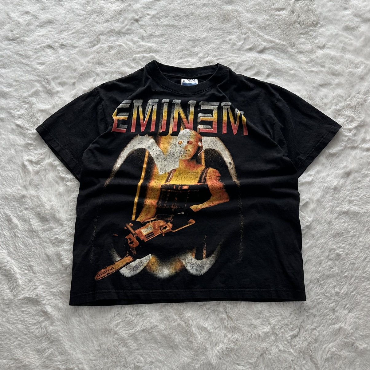Rap Tees vintage 90s Eminem Chainsaw euro boot tee Size US XL / EU 56 / 4 - 1 Thumbnail