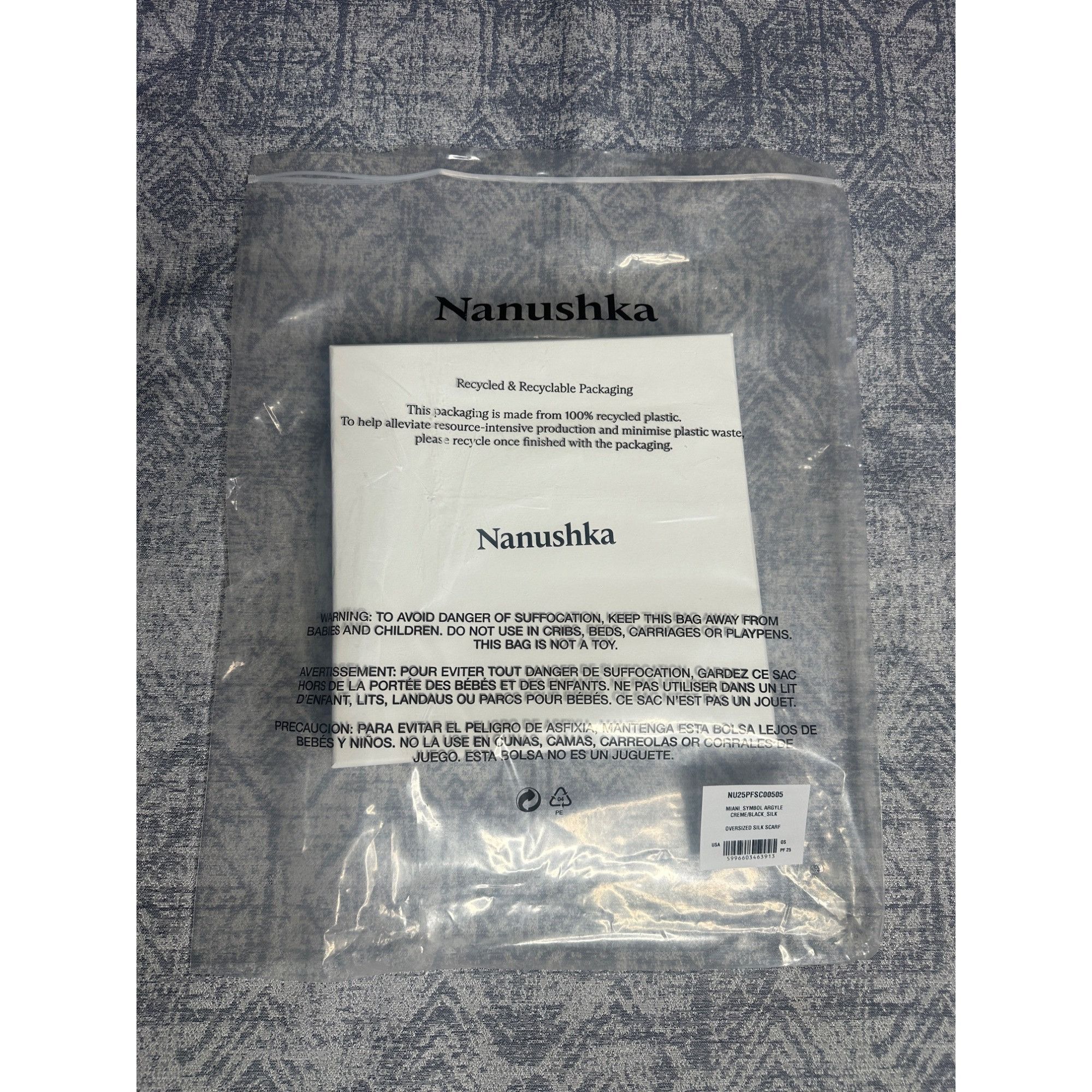 Nanushka Nanushka Oversized Miani Printed Silk Scarf Size ONE SIZE - 3 Thumbnail