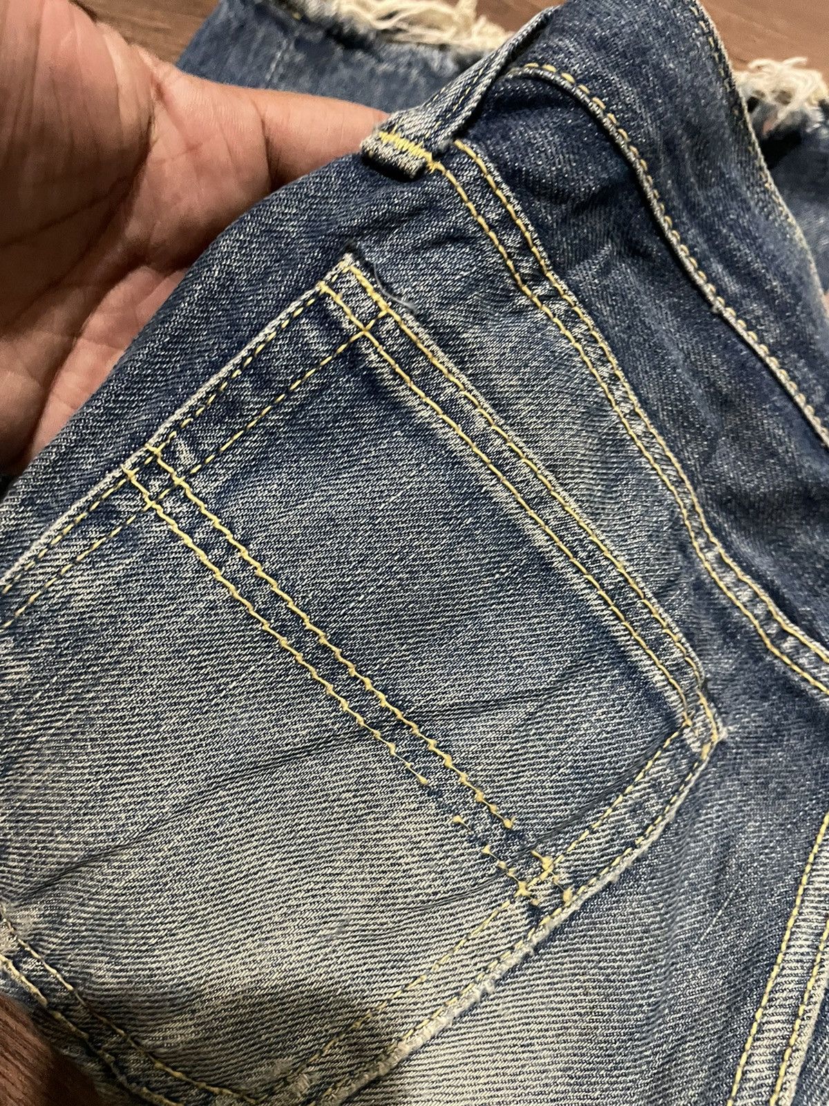 Vintage 60s Bell bottom Flared Bootcut Bigstone V Stitch VTG Jeans Size US 27 - 18 Thumbnail