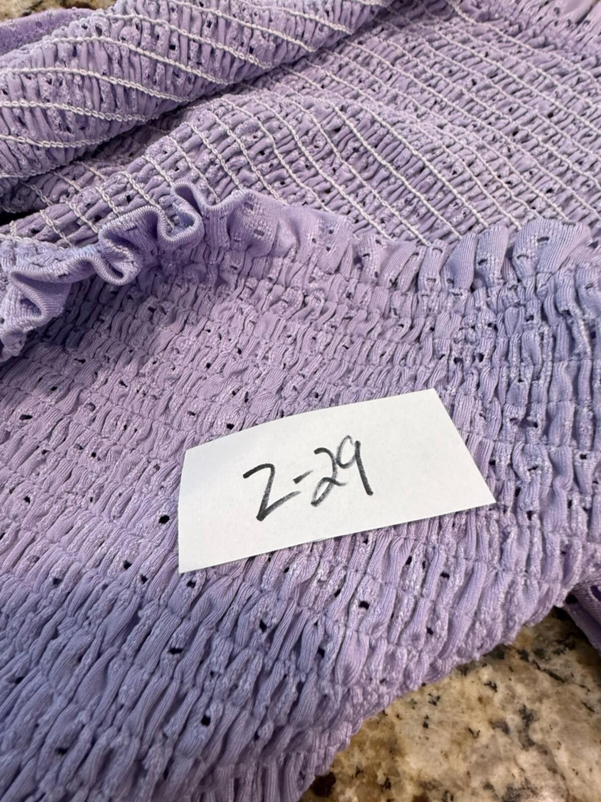 Other eesome purple islet lace smocked long sleeve crop top SZ LG Size L / US 10 / IT 46 - 11 Thumbnail
