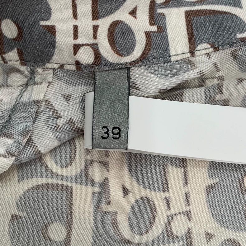 Dior Dior Size 39 Gray logo full print lapel single-breasted mul Size US XXS / EU 40 - 6 Thumbnail