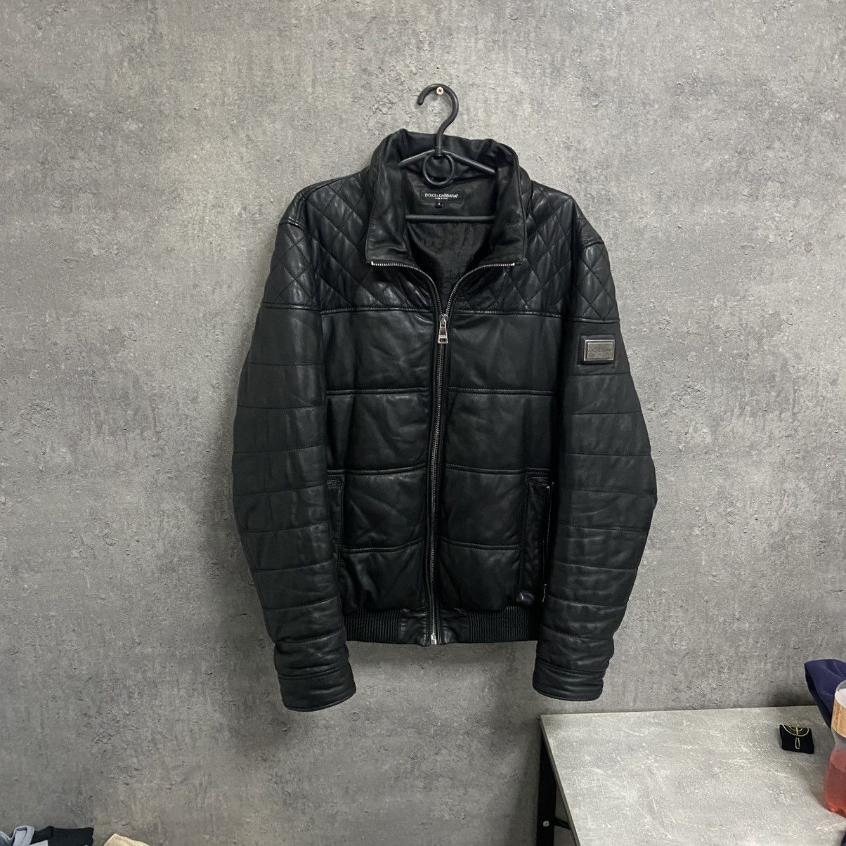 Vintage Dolce&Gabbana Leather Jacket D&G Metal Logo