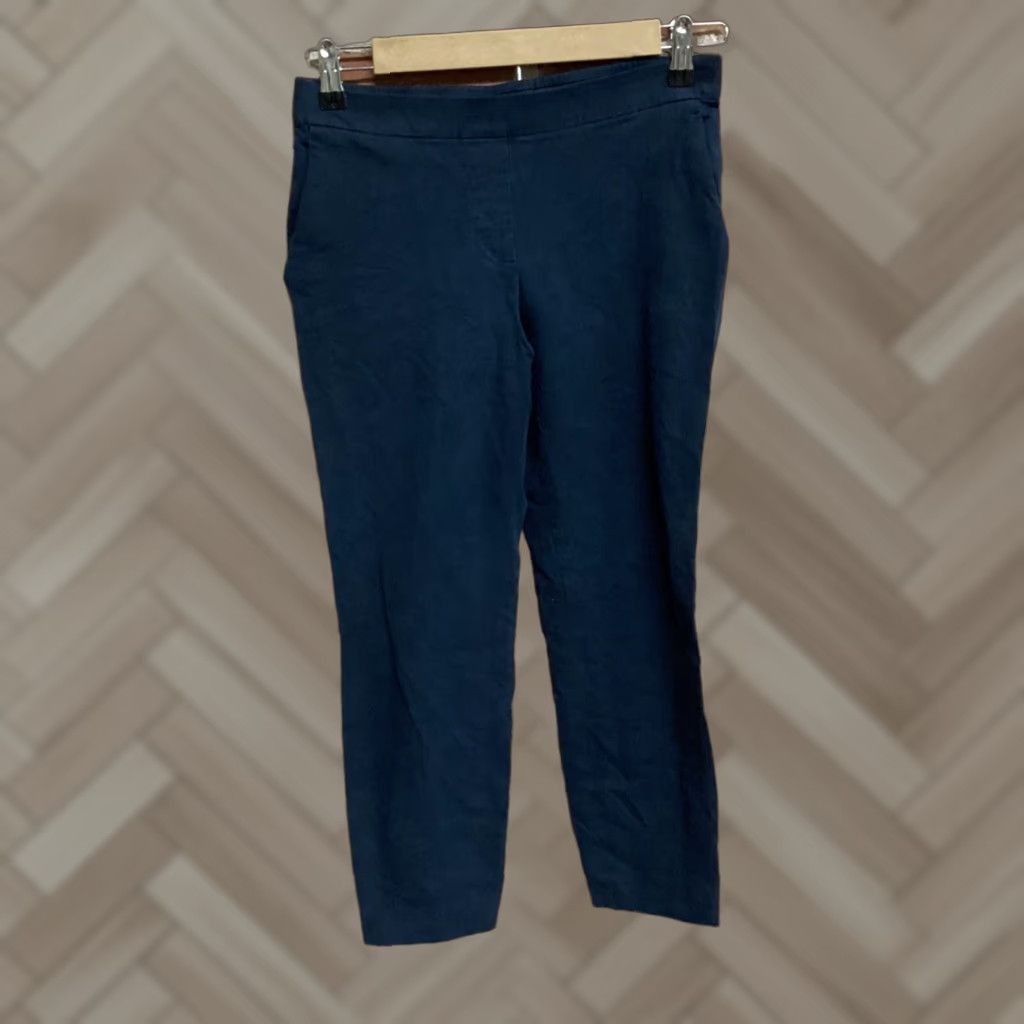 Theory Theory Womens Stretch Pants Blue Size 0 Casual Business Ankle 22in Inseam Womens Styles Size 25" / US 0 / IT 36 - 1 Thumbnail