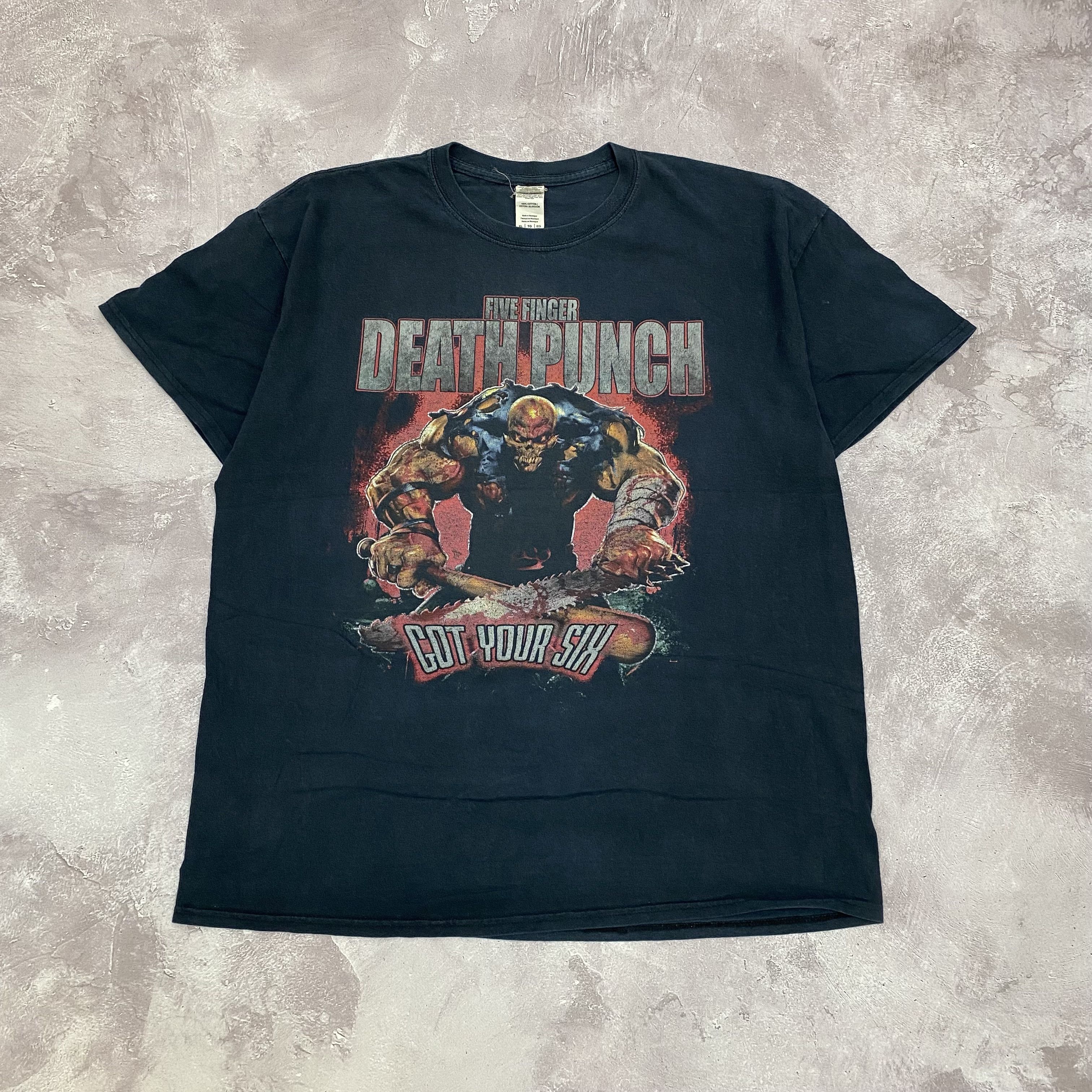 Pre-owned Band Tees X Tour Tee Five Finger Death Punch Band Graphic Vintage Spiral T-shirt In Black