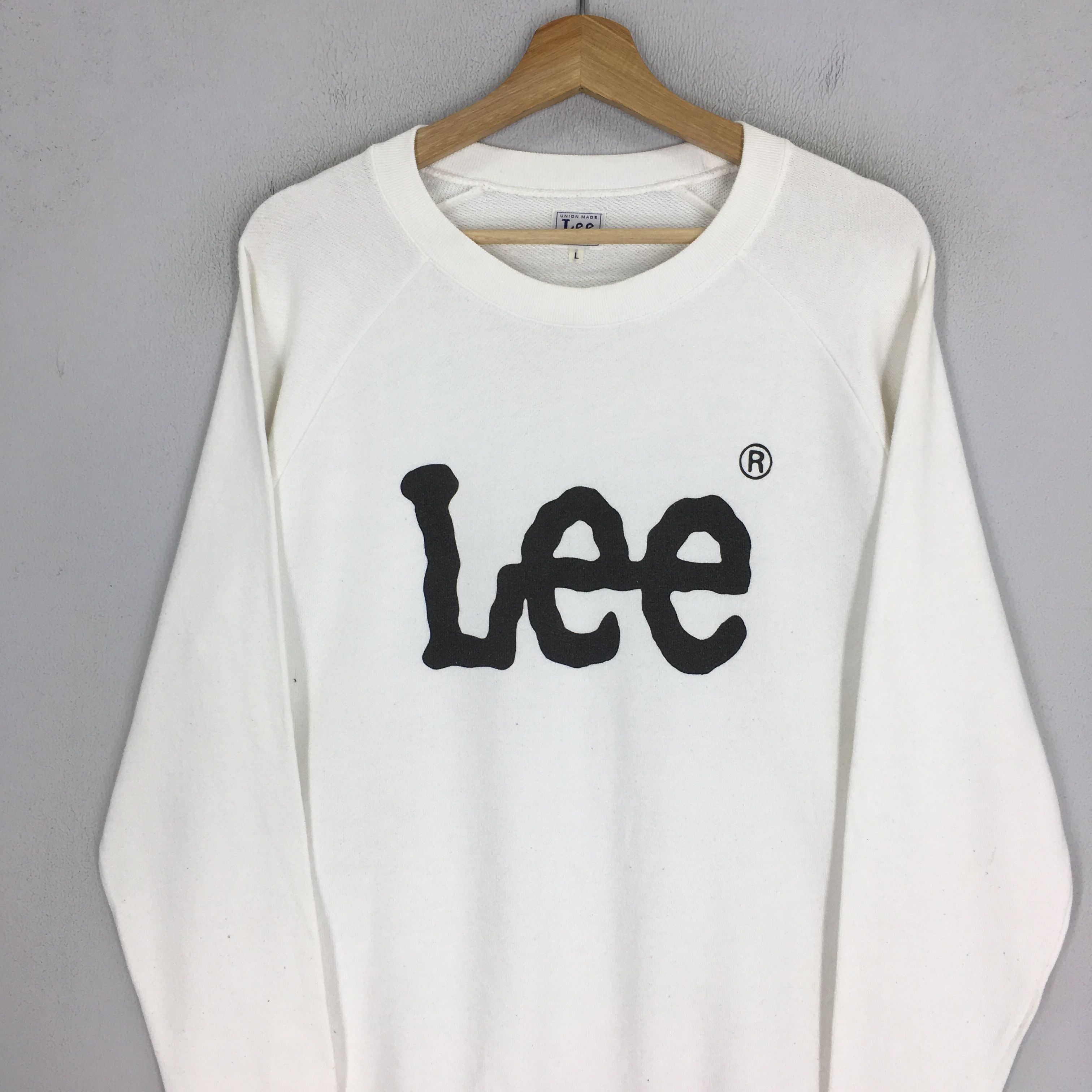 Lee Vintage 90's Lee Usa White Sweatshirt - 143 Size US L / EU 52-54 / 3 - 3 Thumbnail