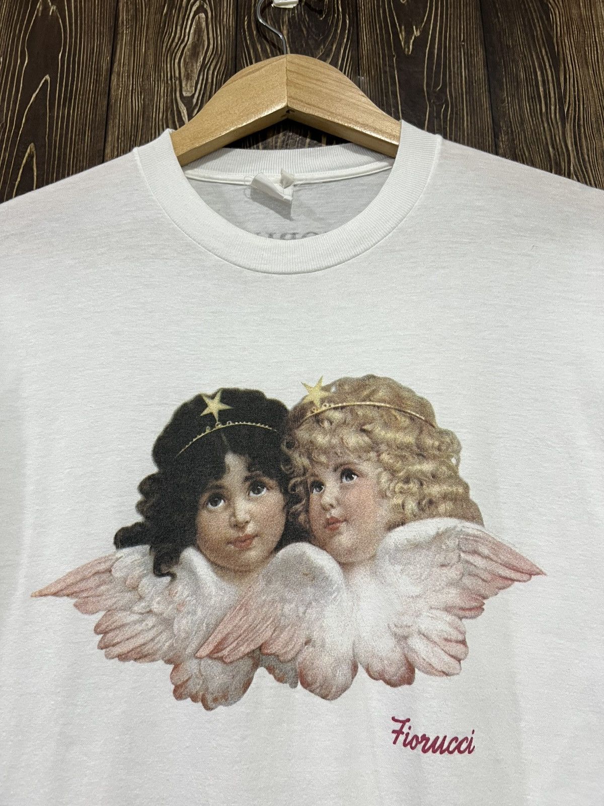 Vintage Vintage 90s Fiorucci Men ‘Two Angels’ Tshirt Size US M / EU 48-50 / 2 - 2 Thumbnail