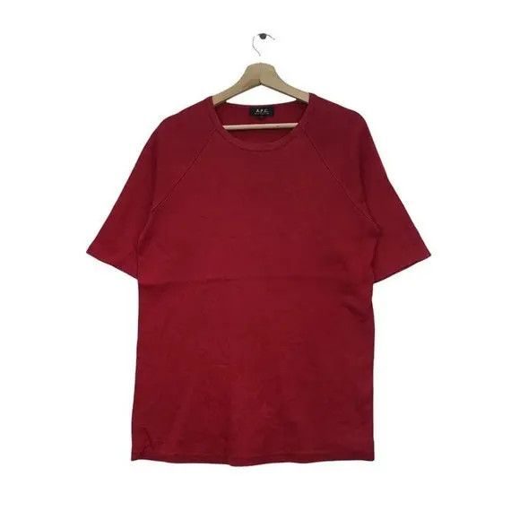 A.P.C. Vtg A.P.C Rue De FLEURUS PARIS APC Minimalist Red Tee Shirt Size US M / EU 48-50 / 2 - 1 Thumbnail
