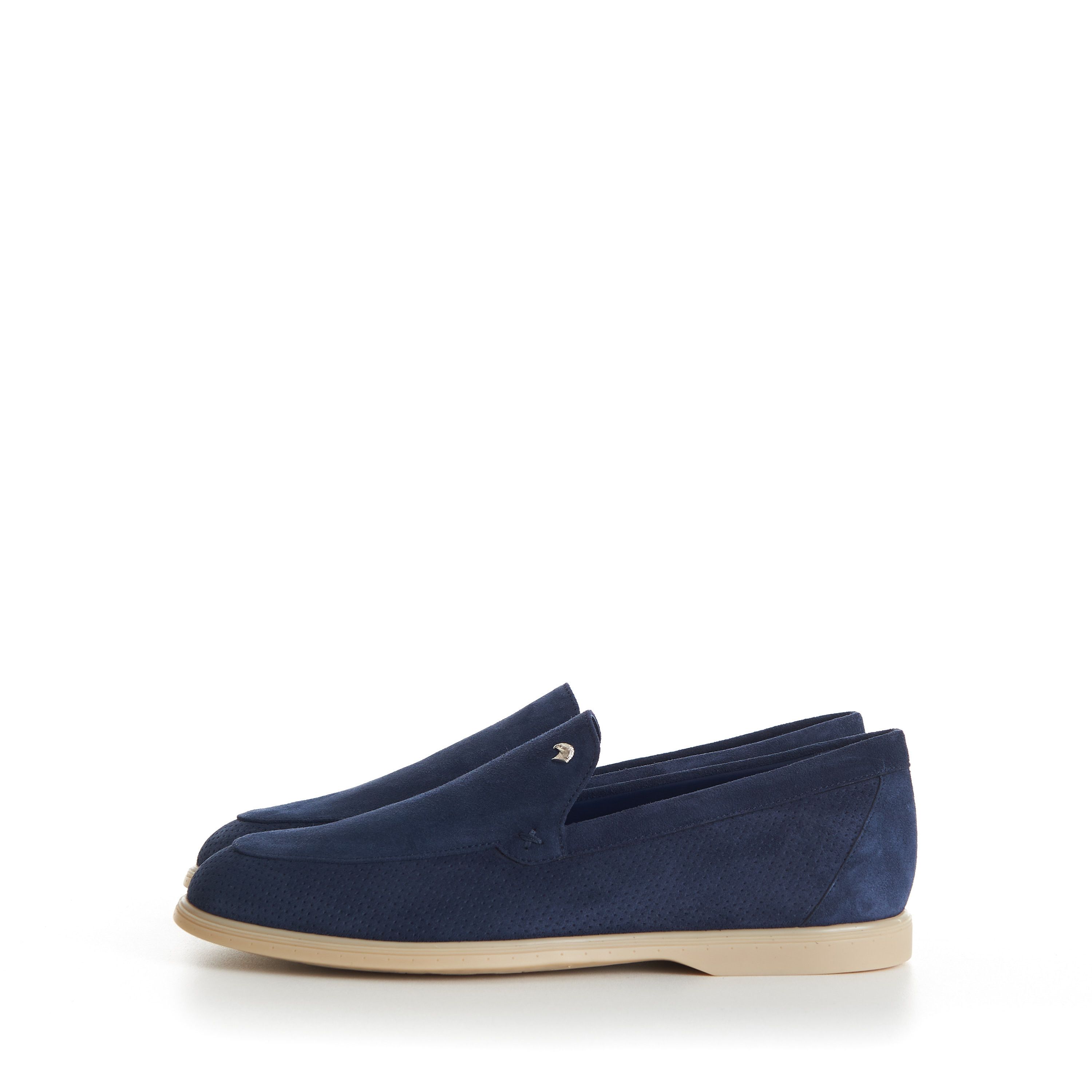 Stefano Ricci Blue Suede Slip-On Loafer - Perforated Size US 10.5 / EU 43-44 - 5 Thumbnail