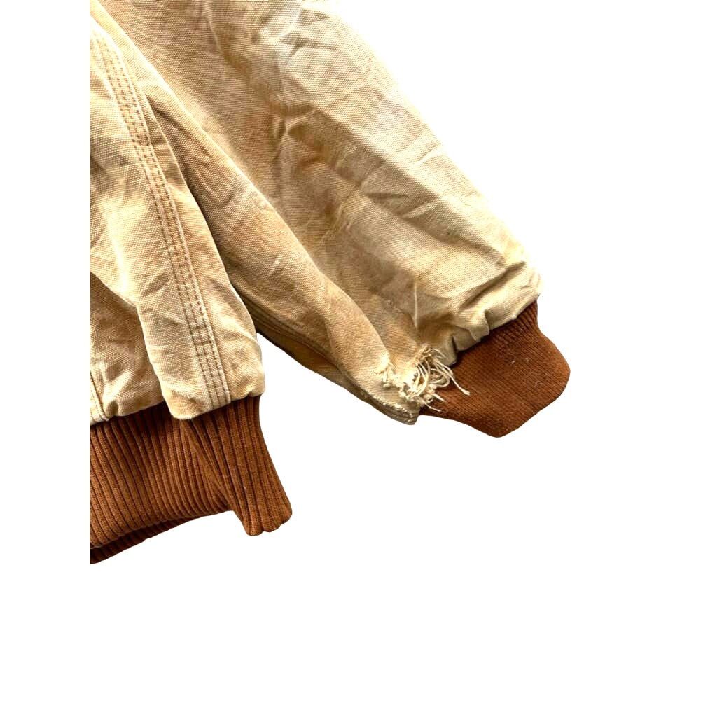 Carhartt × Vintage 90's Carhartt Quilt Lined Light Brown Hooded Workwear Jacket Size US XL / EU 56 / 4 - 7 Thumbnail