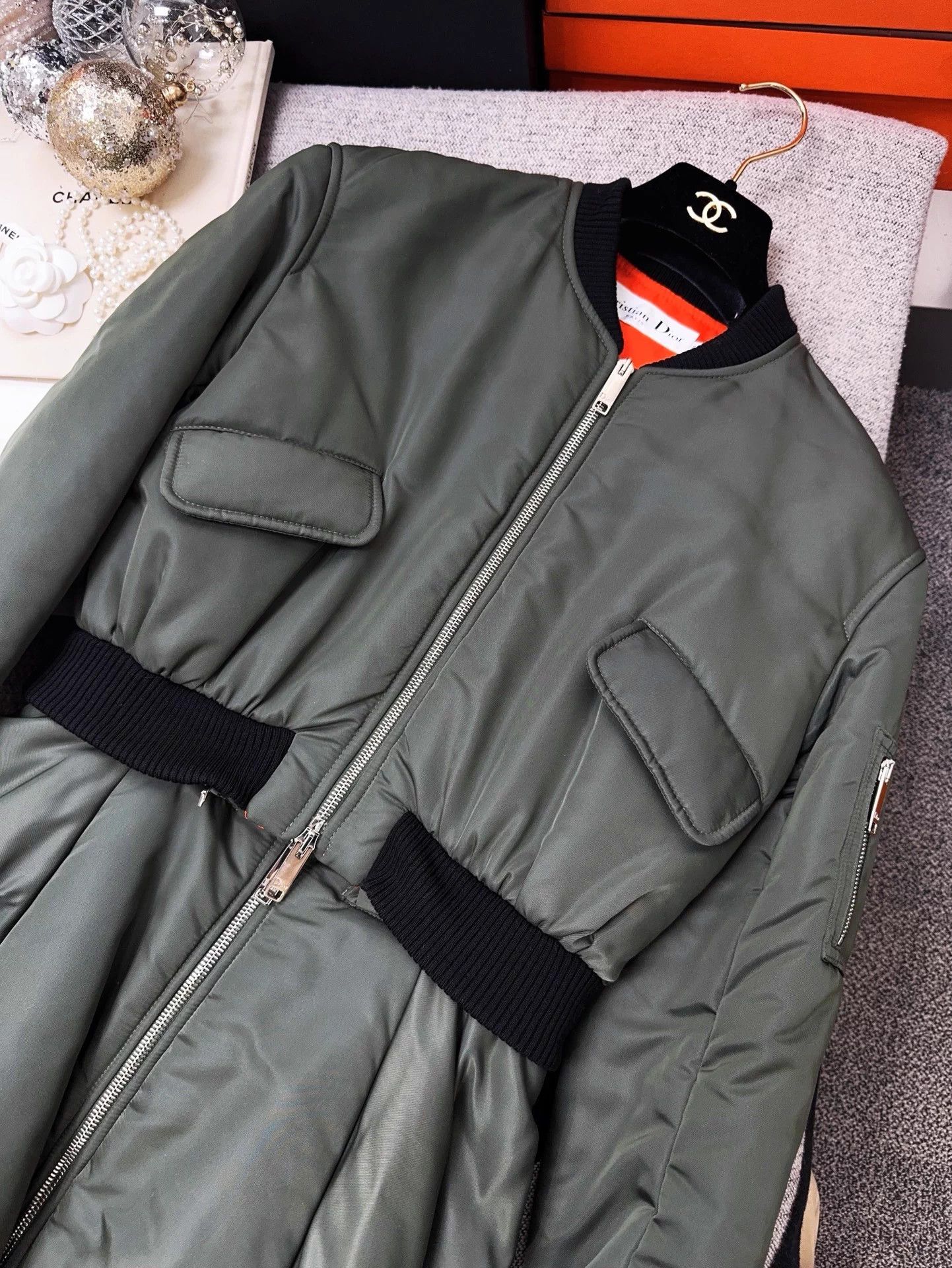 Dior Dior Military Green Color Blocked Baseball Long Coat Size S / US 4 / IT 40 - 8 Thumbnail