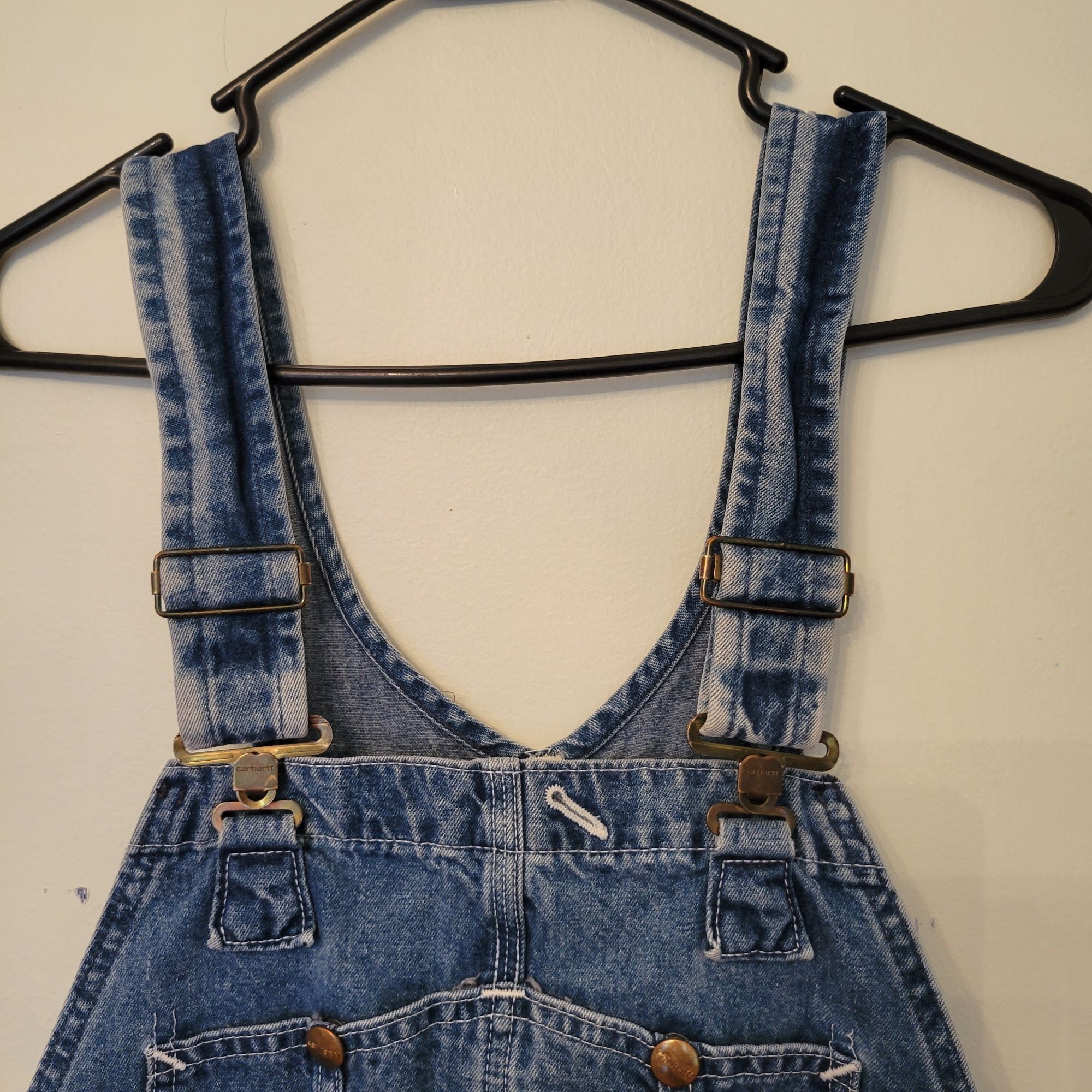 Carhartt Carhartt Blue Jean Denim Overalls Barn Farmer Costume Chores Size US 39 - 3 Thumbnail