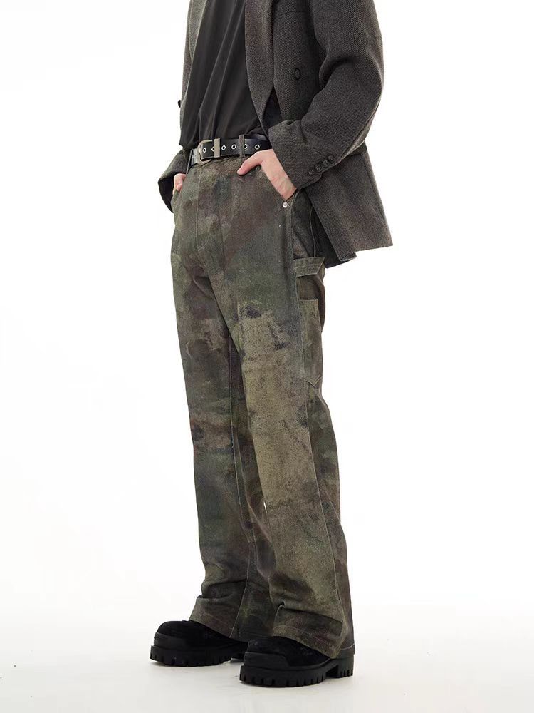Japanese Brand × Jean Vintage washed camouflage high street micro flare jeans Size US 32 / EU 48 - 2 Thumbnail