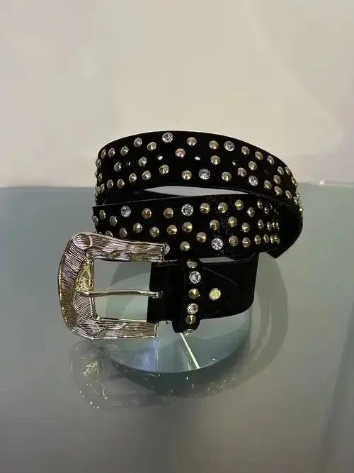 Japanese Brand × Vintage Rhinestone Gold Buckle Belt Size ONE SIZE - 1 Thumbnail
