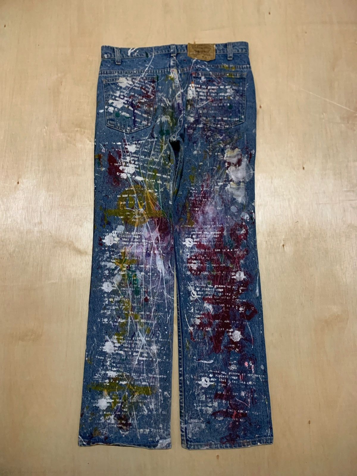 Levi's × Levi's Vintage Clothing × Vintage Vintage Levis Orange Tab Painted Denim Jeans Size US 34 / EU 50 - 1 Thumbnail