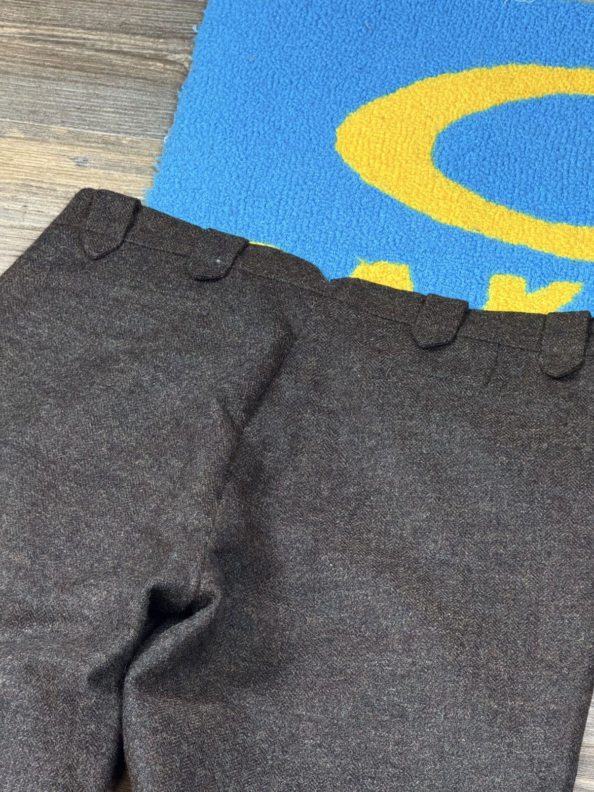 Fleurs de Bagne Wool Tweed Brown Trousers Pant