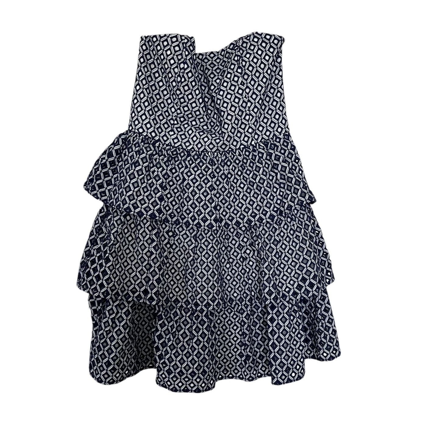 White House Black Market White House Black Market Navy Eyelet Strapless Tiered Dress Size M / US 6-8 / IT 42-44 - 2 Thumbnail