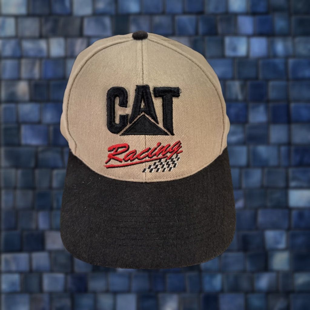 Vintage CYRK CAT Caterpillar Racing Cap Hat One Size Fits All SnapBack Embroidered NASCAR Hat Size ONE SIZE - 1 Thumbnail