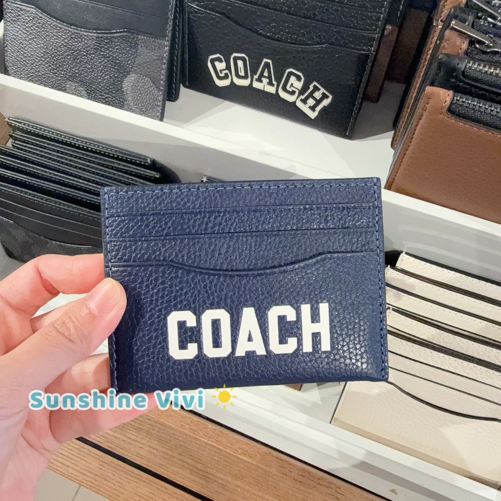 Coach NWT Coach Card Case Coach Graphic Leather Dark Navy cp275 Size ONE SIZE - 1 Thumbnail