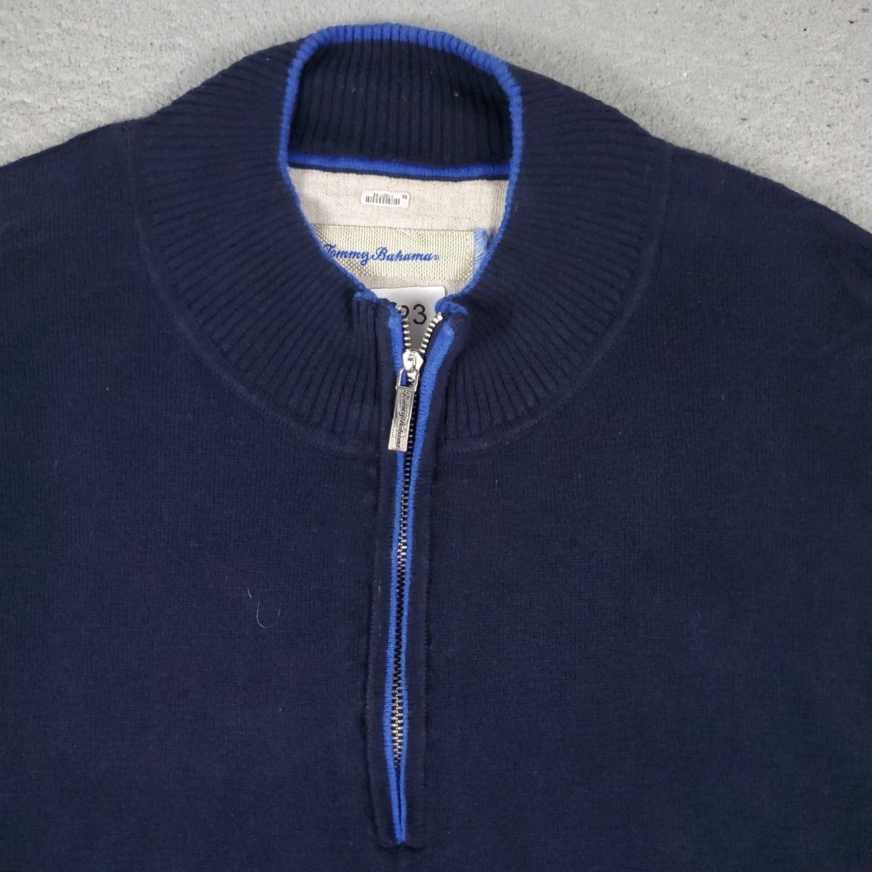 Tommy Bahama Tommy Bahama Mens XL Blue 1/4 Zip Pullover Sweater Size US XL / EU 56 / 4 - 2 Thumbnail
