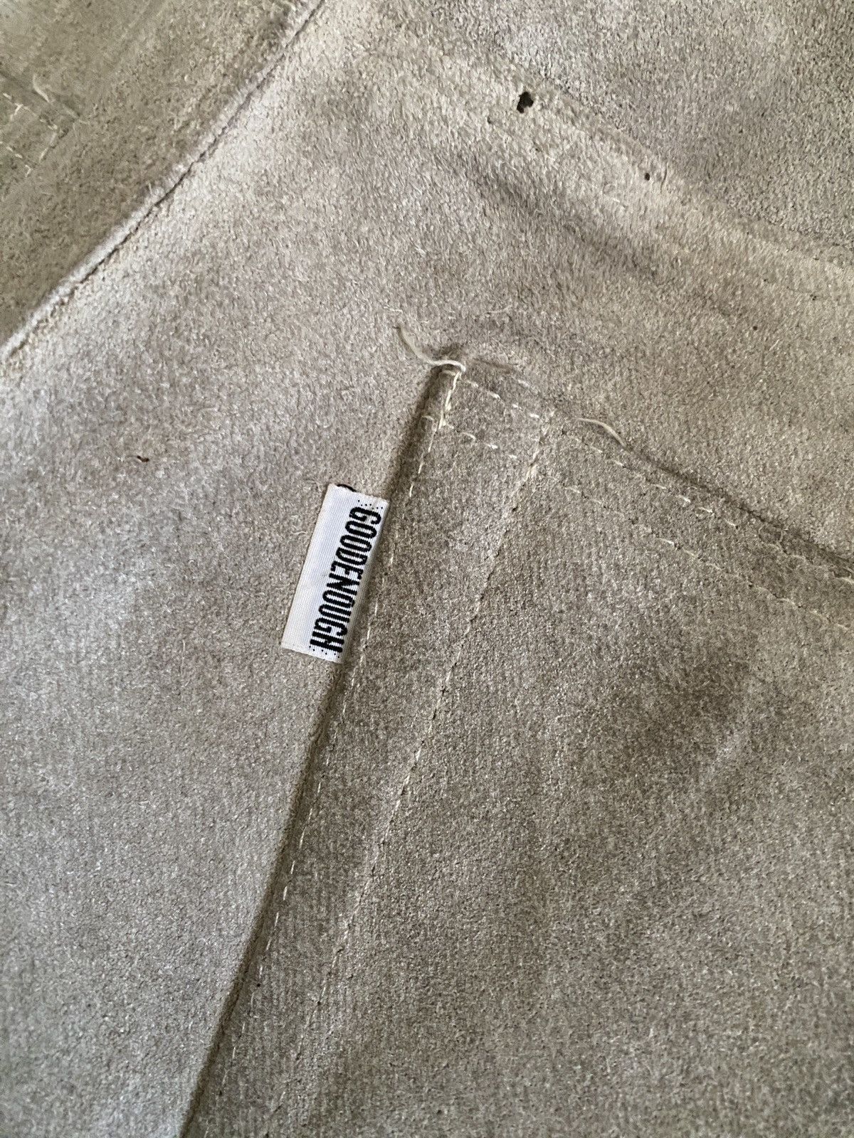 GOODENOUGH × Hiroshi Fujiwara × Japanese Brand Vintage 90s Good Enough Cowhide Suede Leather Pant Size US 30 / EU 46 - 13 Thumbnail