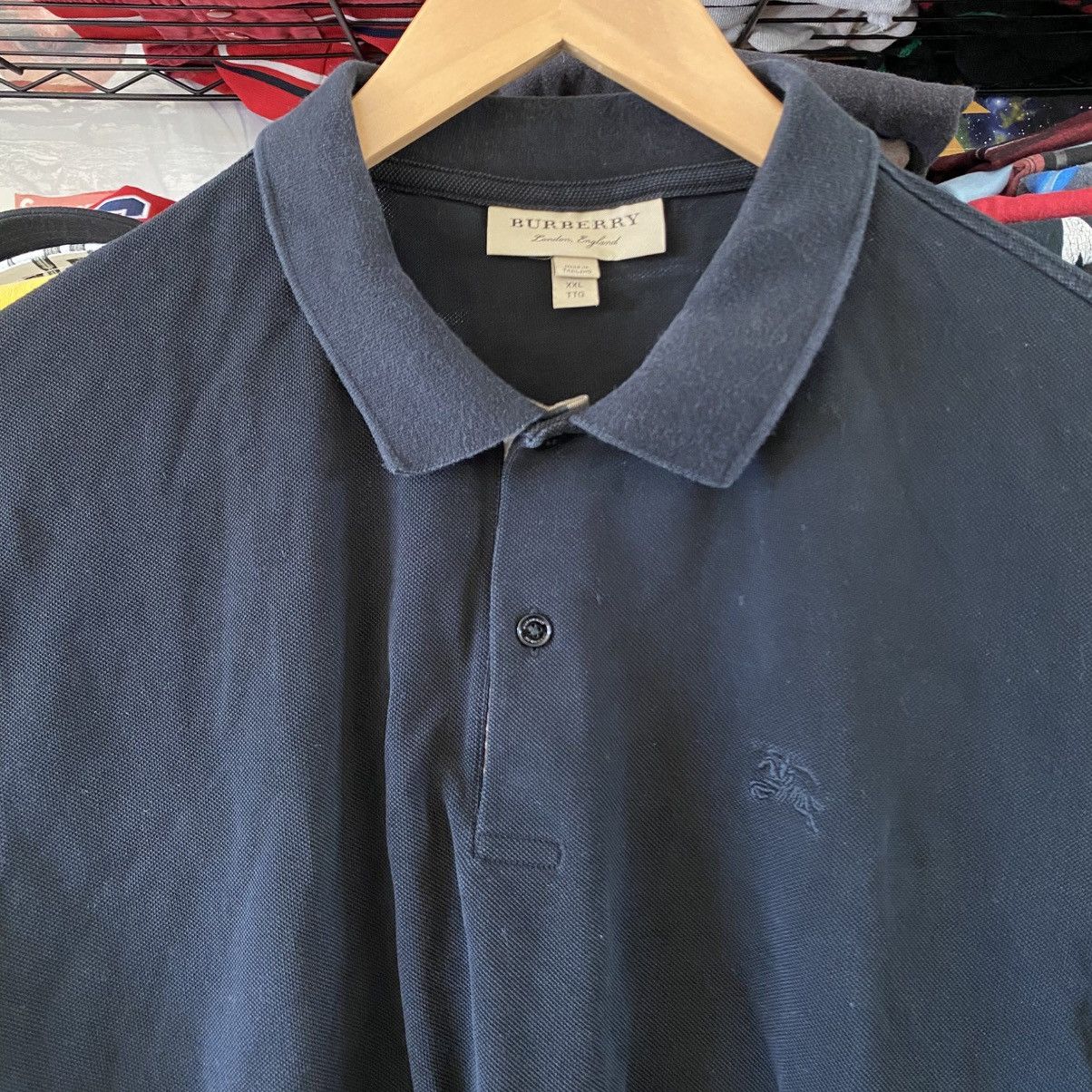 Burberry Vintage Burberry Polo Shirt Black Y2K Grunge Designer Size US XXL / EU 58 / 5 - 2 Thumbnail