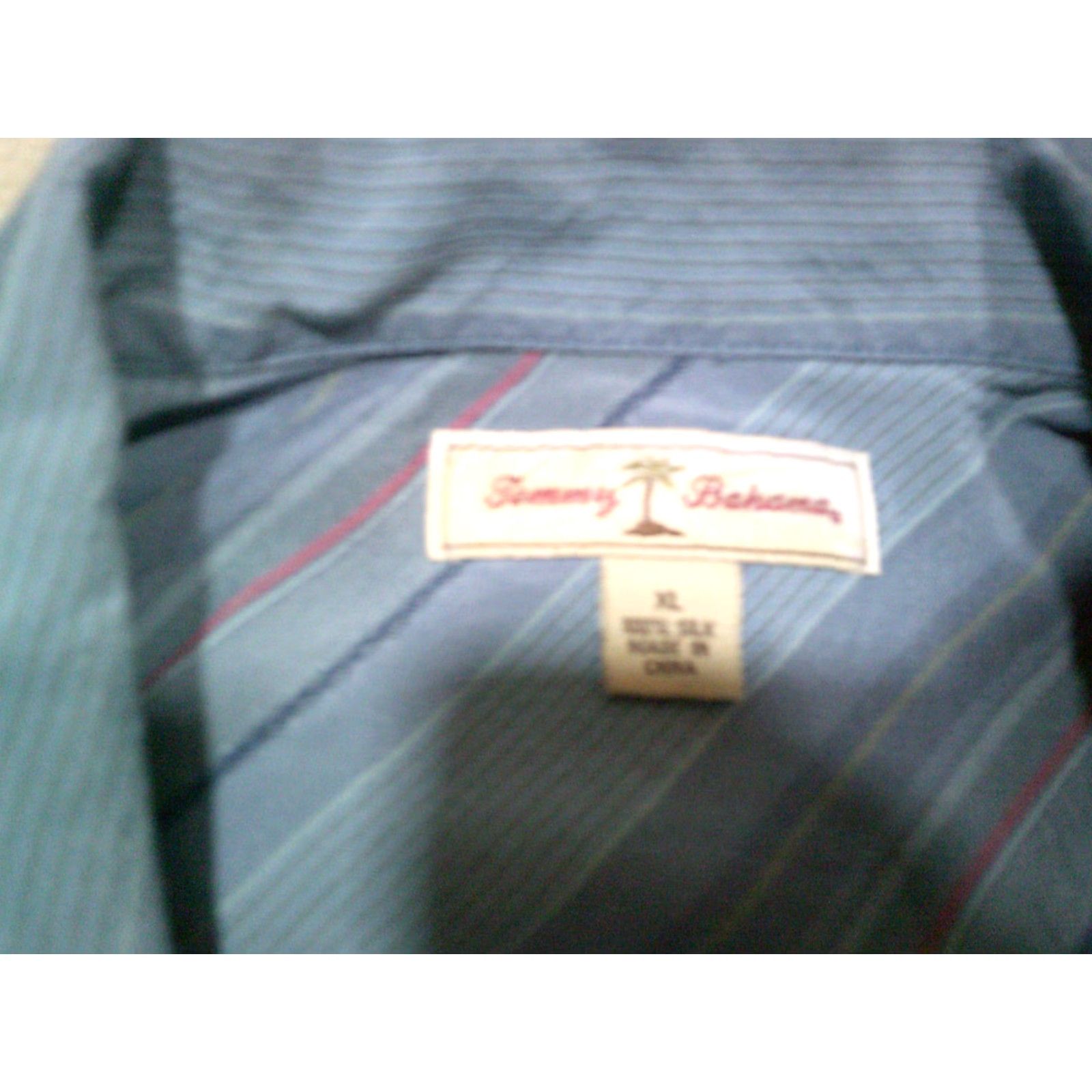 Tommy Bahama Tommy Bahama Relax Button Up Silk Shirt Mens XL Extra Large Blue Striped Shirt Size US XL / EU 56 / 4 - 4 Thumbnail