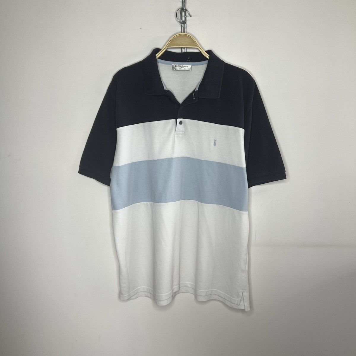 Yves Saint Laurent Yves Saint Laurent YSL White Navy Polo Shirt Tshirt Tee Size US XL / EU 56 / 4 - 1 Thumbnail