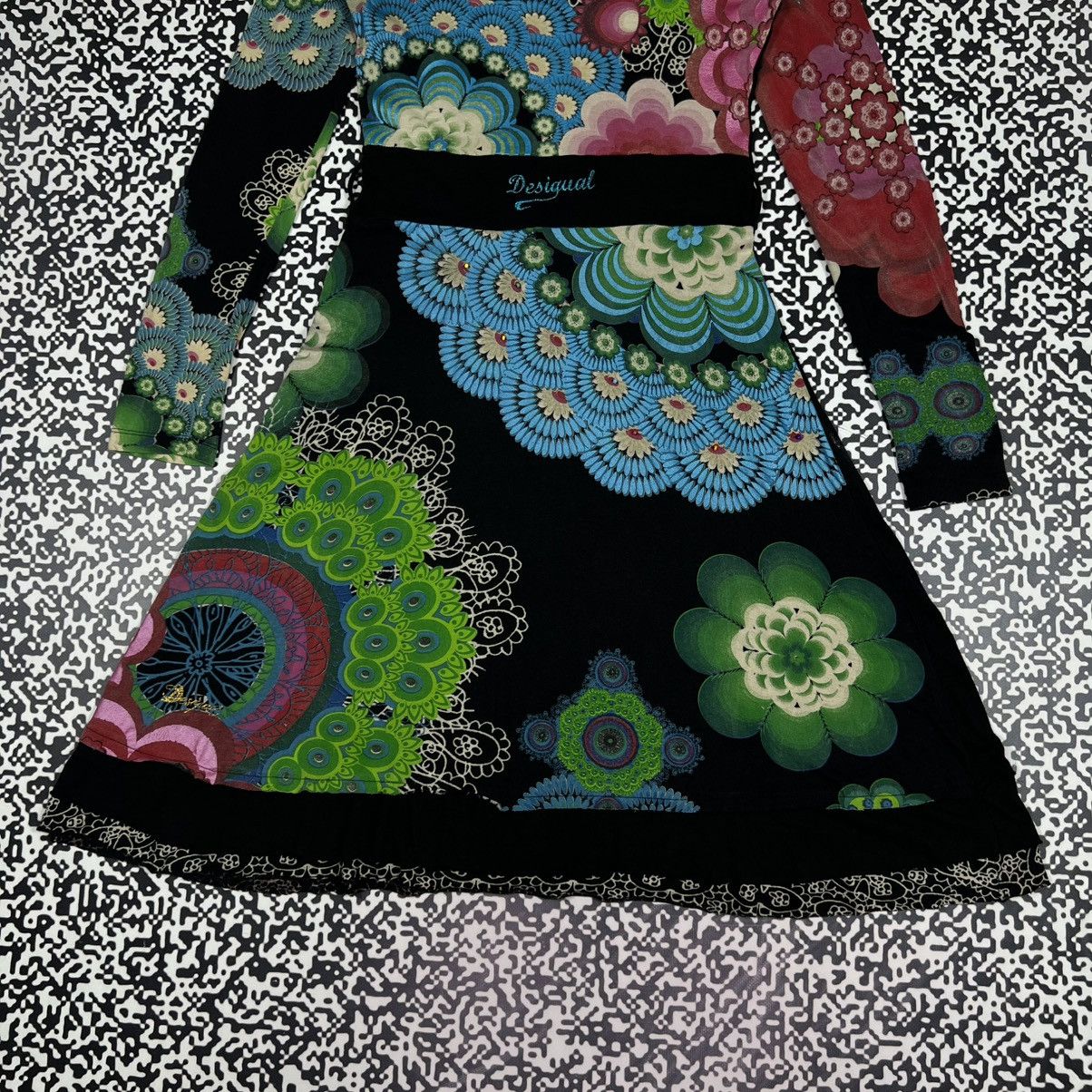 Desigual Vintage Y2K Desigual Floral Abstract Retro Style Midi Dress Size M / US 6-8 / IT 42-44 - 12 Thumbnail