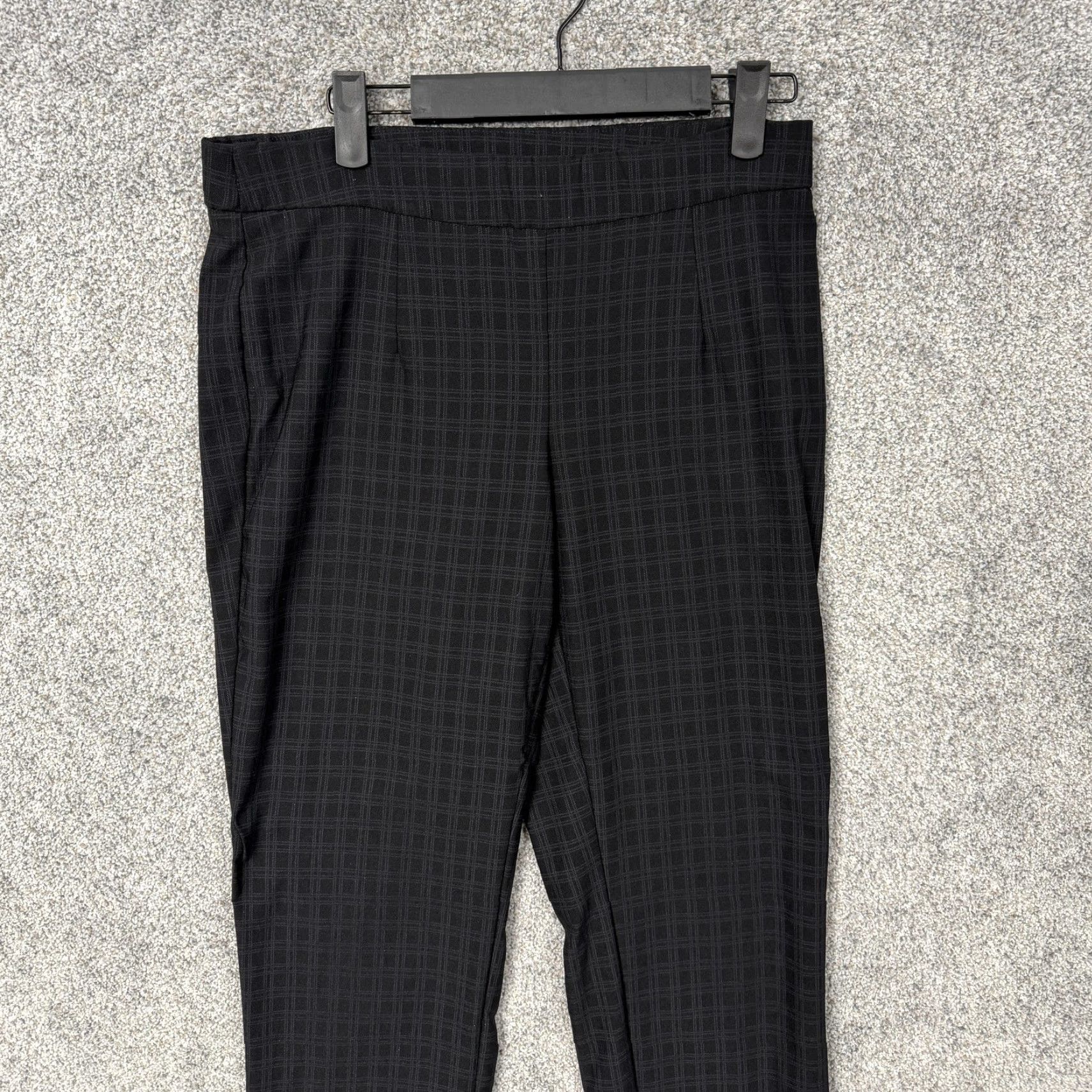 Vintage VINTAGE? No. Briggs Dress Pants PS Petite Black Check Ponte Pull On Stretch Office Workwear Size 28" / US 6 / IT 42 - 2 Thumbnail
