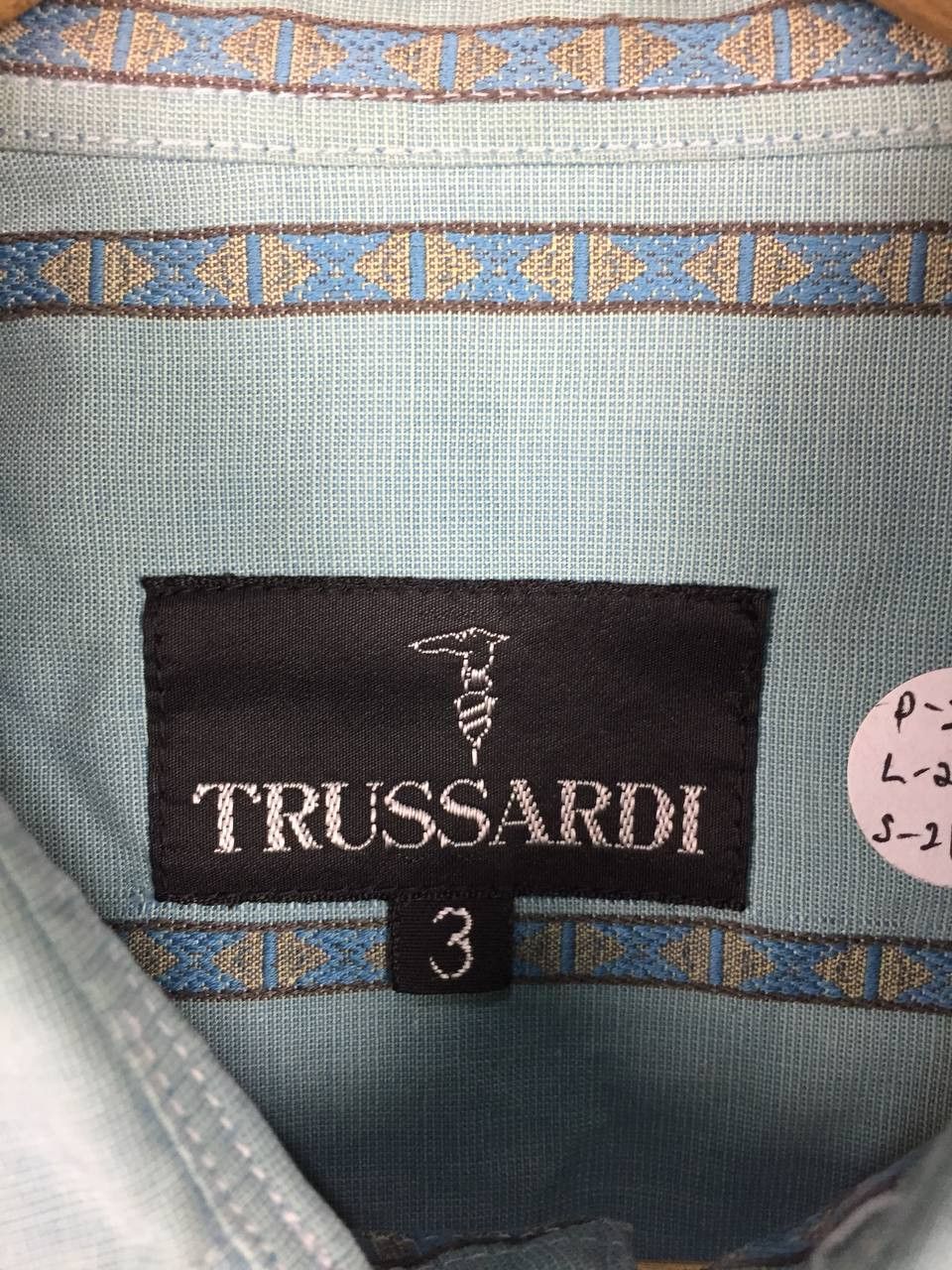 Trussardi Vtg Trussardi Aztec Geometric Stripe Button Up Shirt Size 3 Size US L / EU 52-54 / 3 - 9 Thumbnail