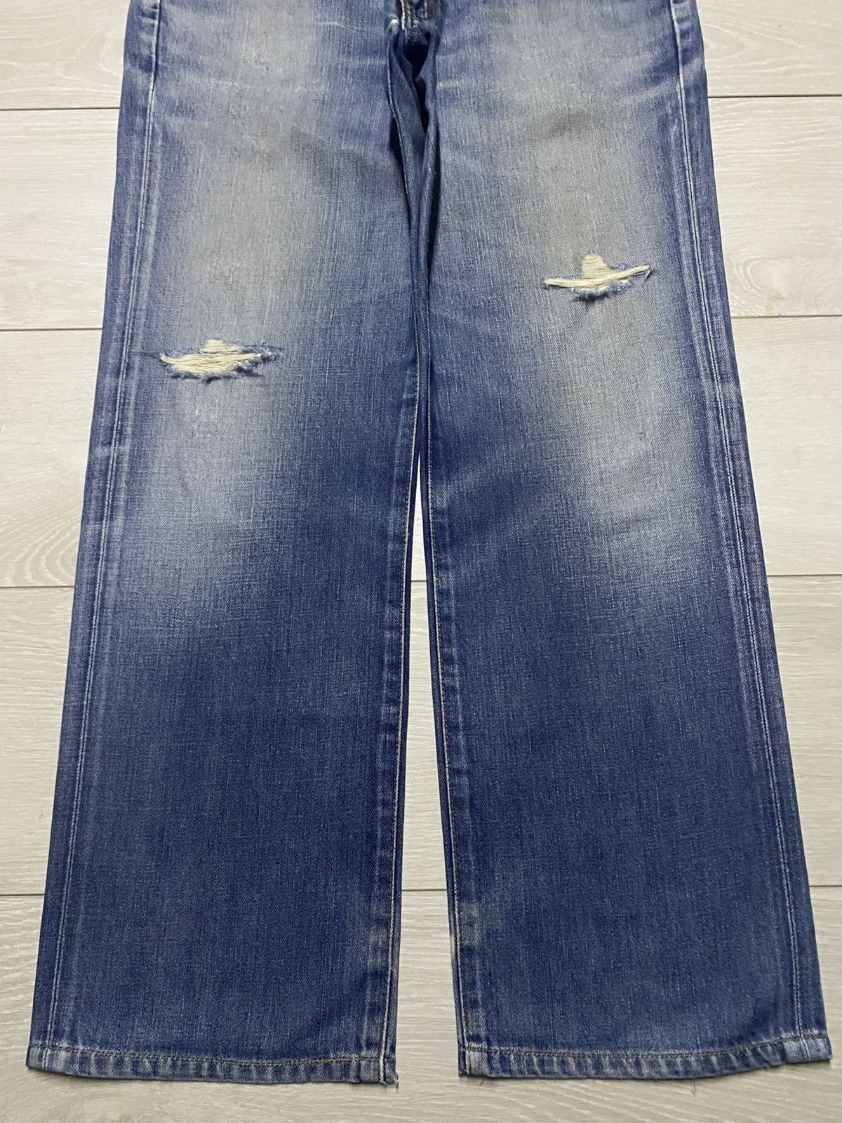 Edwin Vintage Edwin 503zz Faded Wash Distressed Loose Jeans Size US 30 / EU 46 - 5 Thumbnail