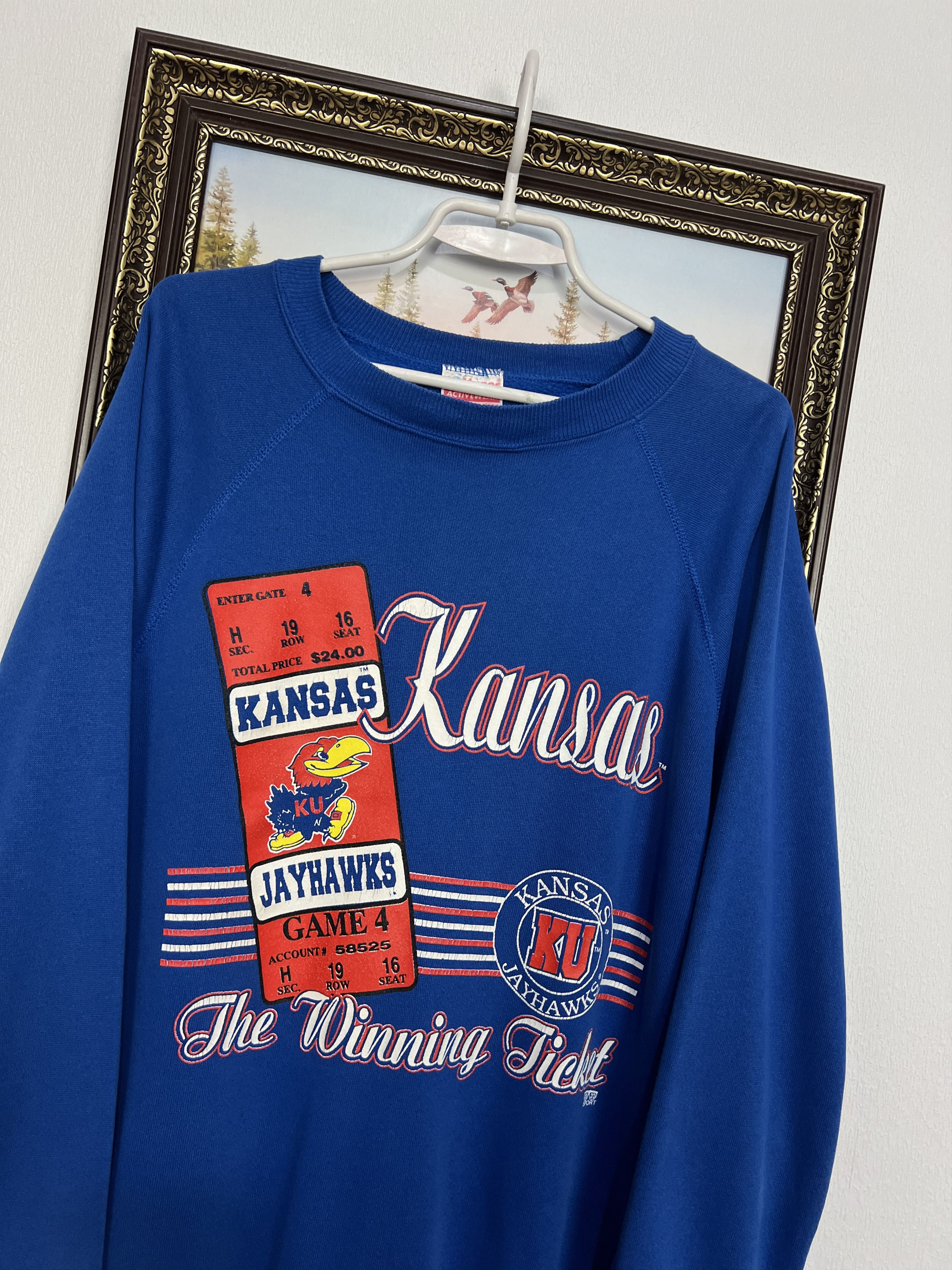 Vintage Vintage Kansas Jayhawks KU Sweatshirt Crewneck Over Print Size US XL / EU 56 / 4 - 3 Thumbnail