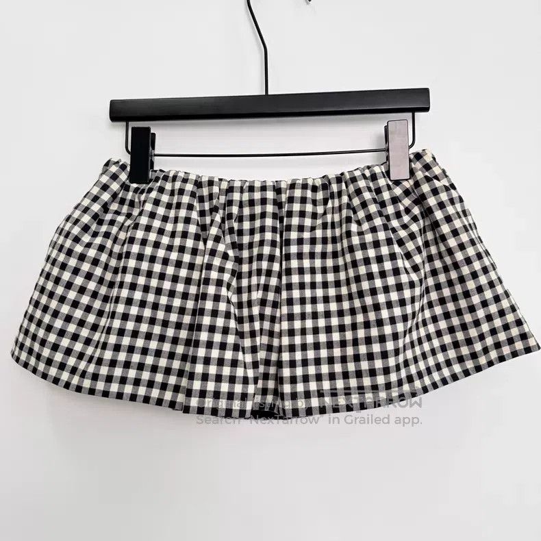 Miu Miu Miu Miu Green Check Mini Skirt i Size 37" - 3 Thumbnail
